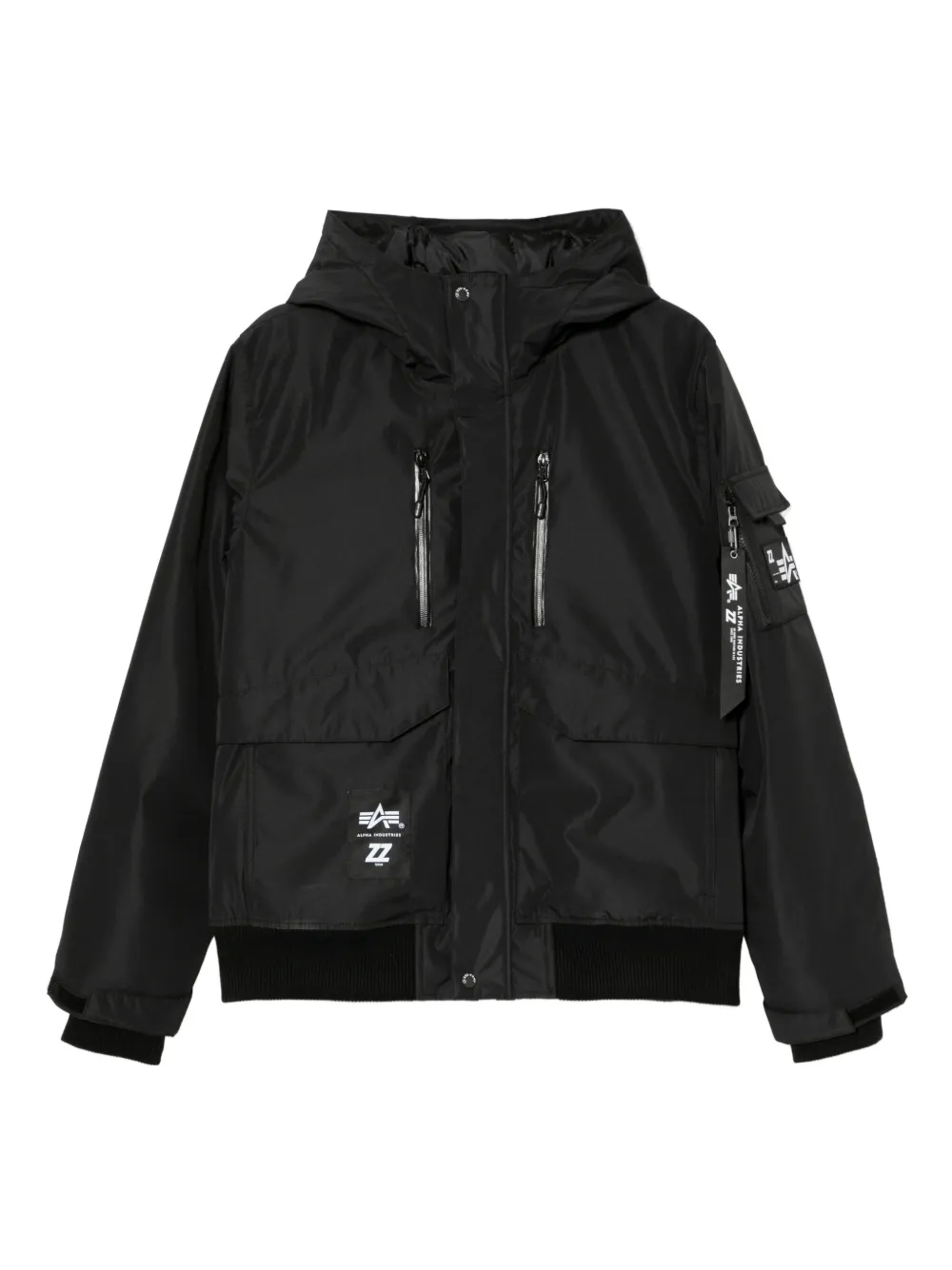 izzue logo-patch padded jacket | Black | Image 1