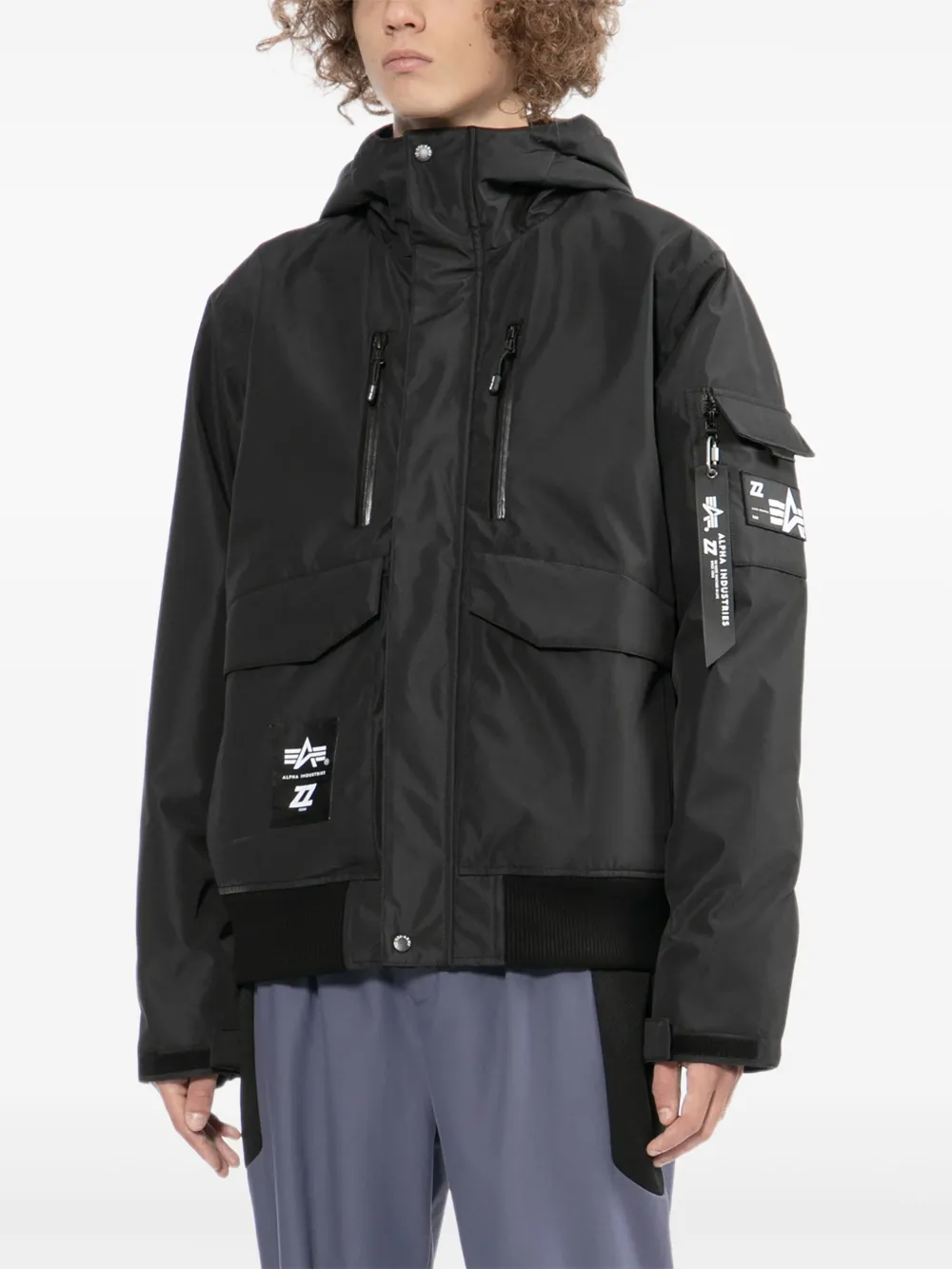 Izzue Logo-patch Padded Jacket In Black