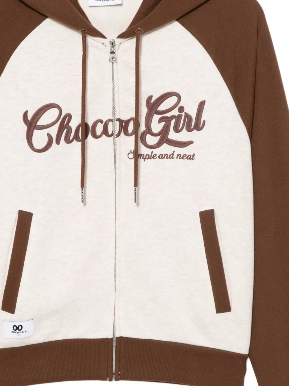 CHOCOOLATE Hoodie met geborduurd logo Beige