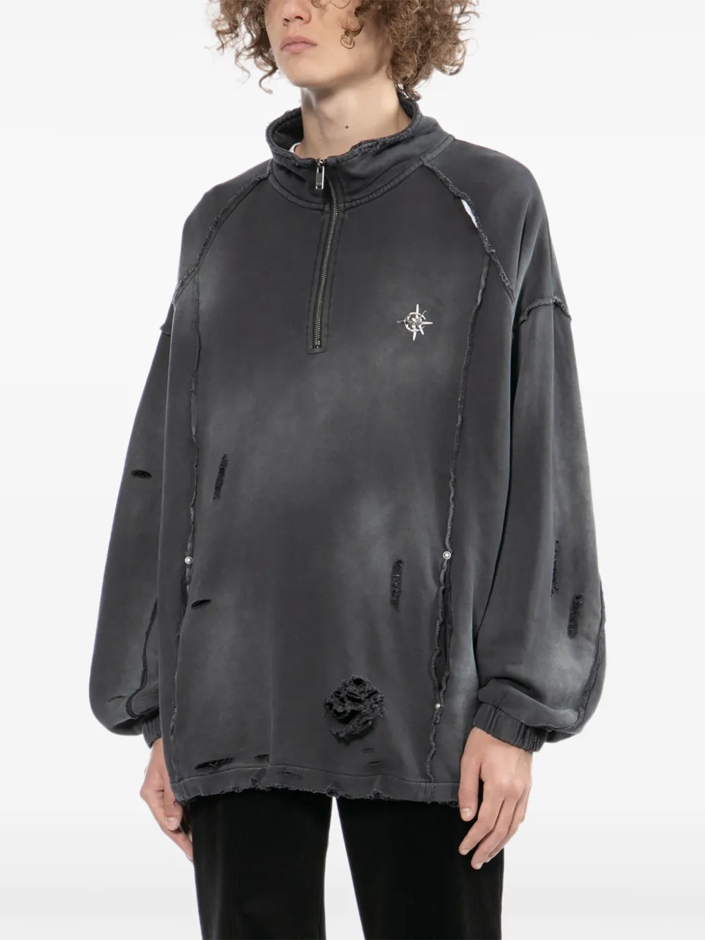 FIVE CM Gerafelde sweater Grijs