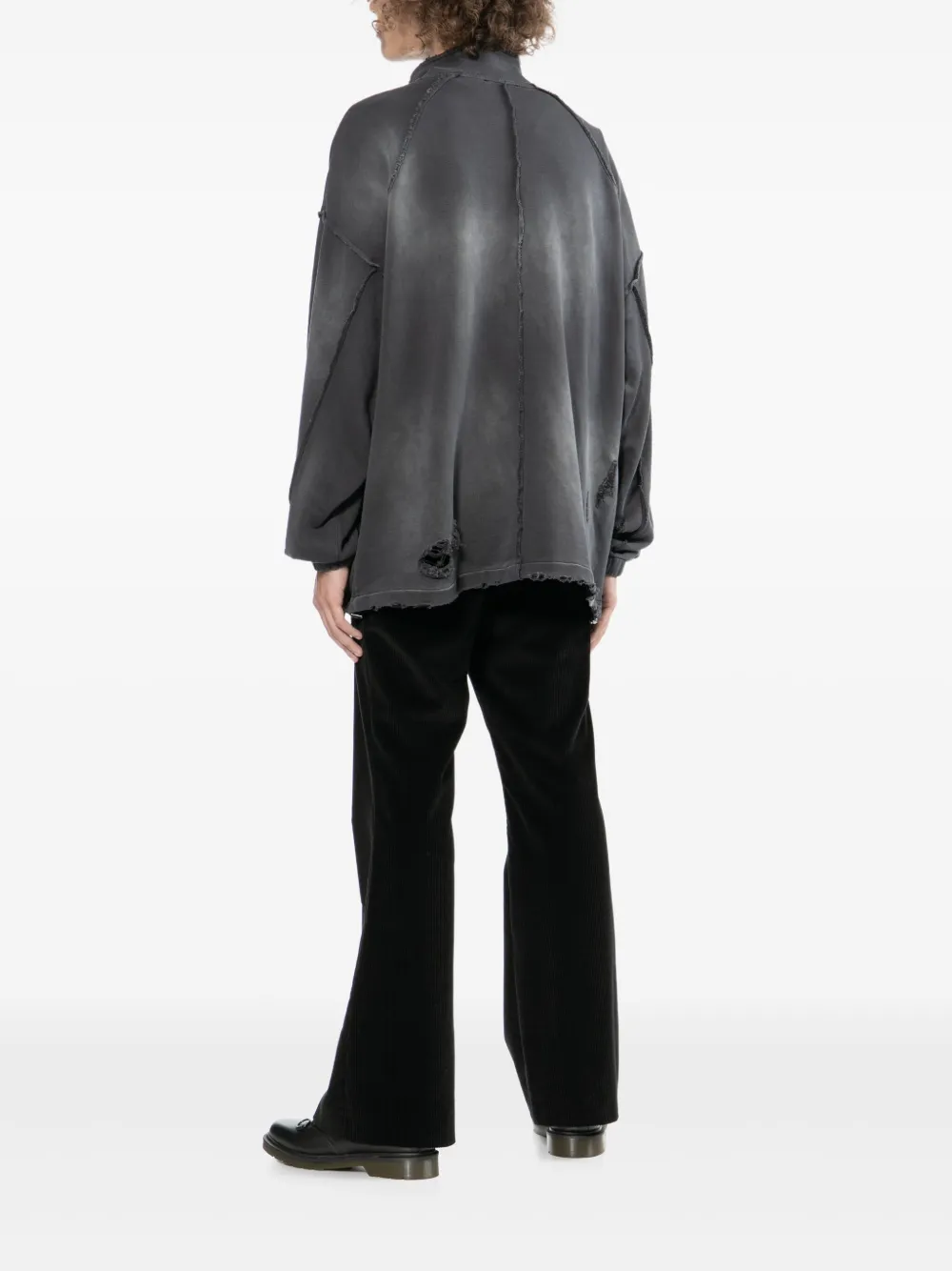 FIVE CM Gerafelde sweater Grijs