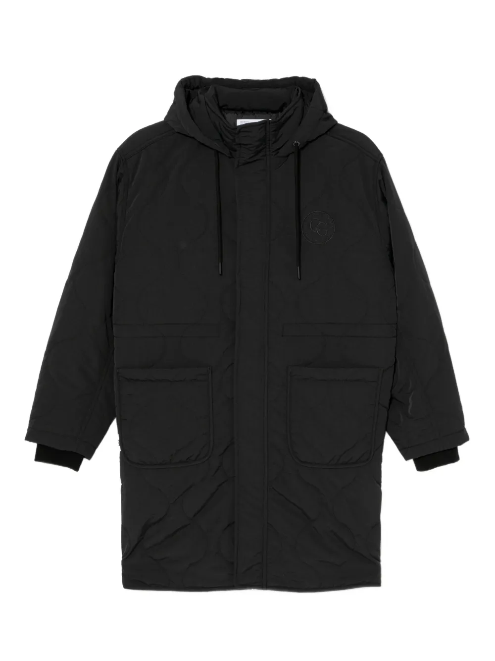 CHOCOOLATE logo-embroidered coat | Black | Image 1