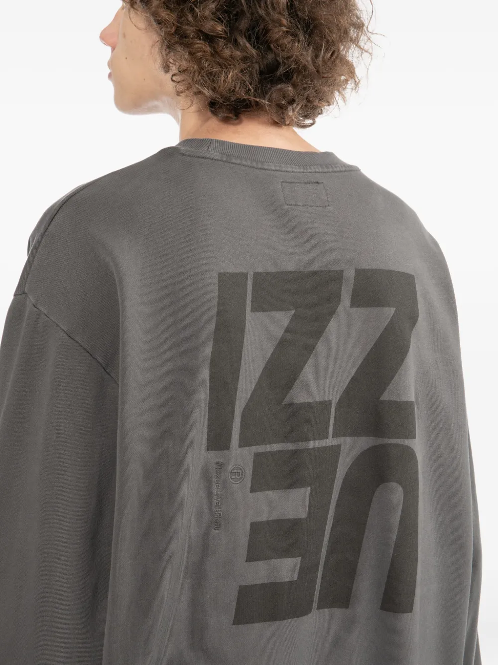 izzue Sweater met geborduurd logo Grijs
