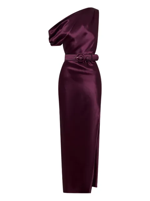Nicholas Eartha one-shoulder belted maxi dress