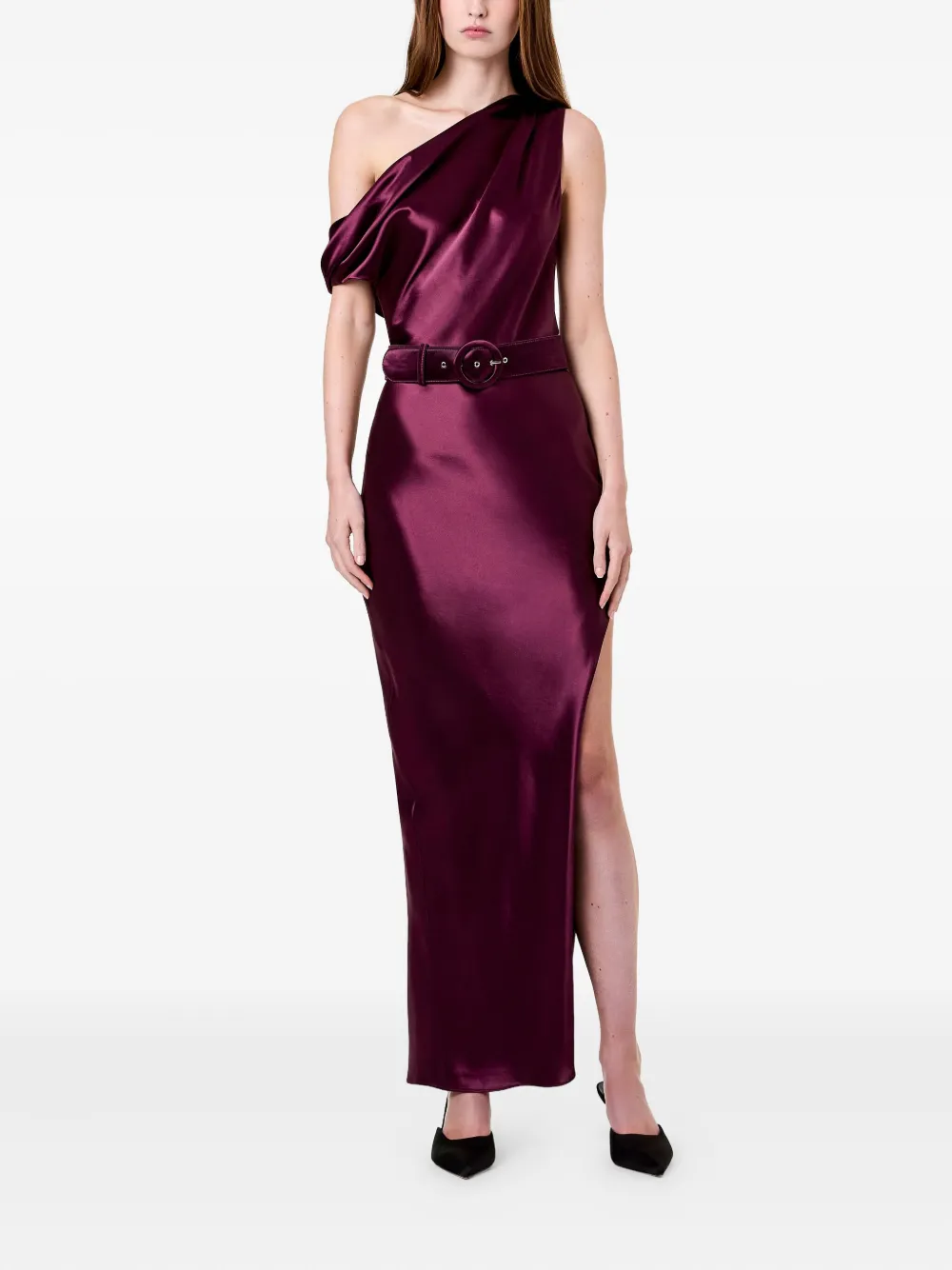 Nicholas Eartha one-shoulder belted maxi dress - Paars