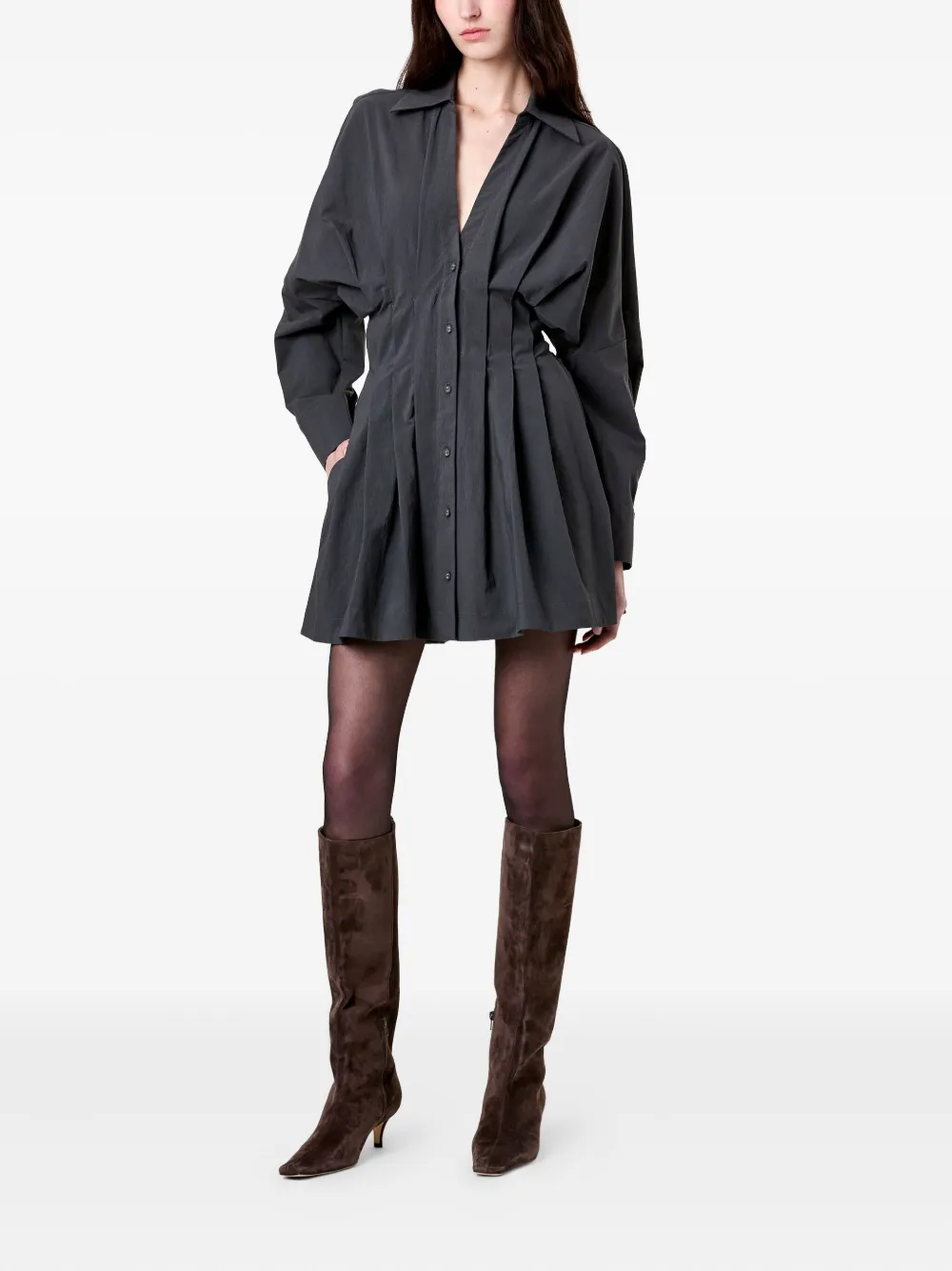 Nicholas Fabienne pleated mini dress - Grijs