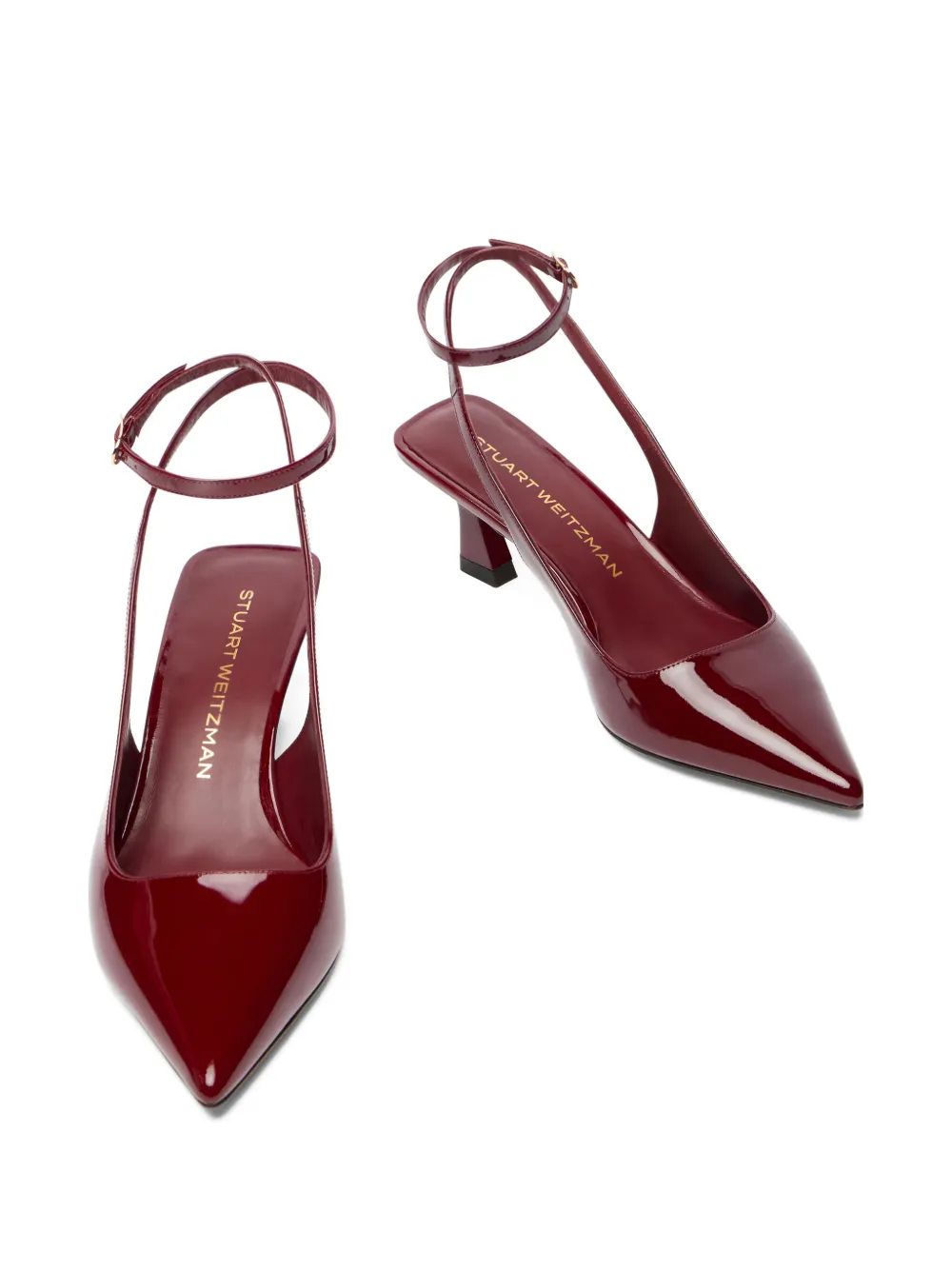 Stuart Weitzman 50 mm Vinnie pumps met bandje Rood
