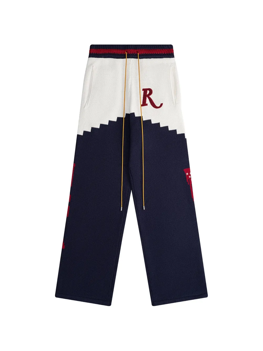 RHUDE St. Croix intarsia-knit straight-leg trousers