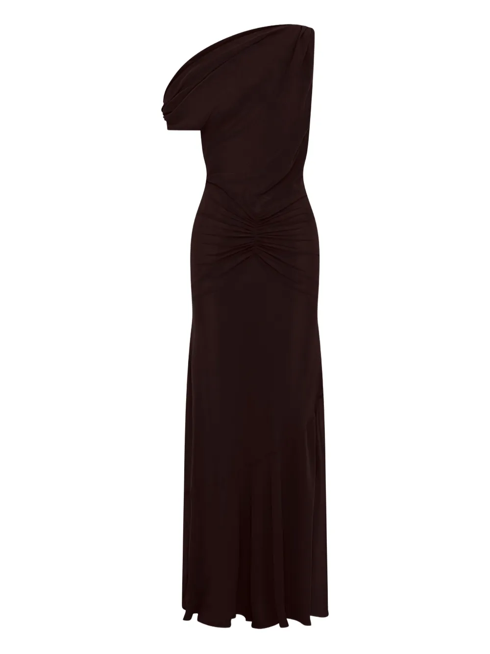 Nicholas Elza one-shoulder maxi dress - ブラウン Nicholas Elza one-shoulder maxi dress - ブラウン