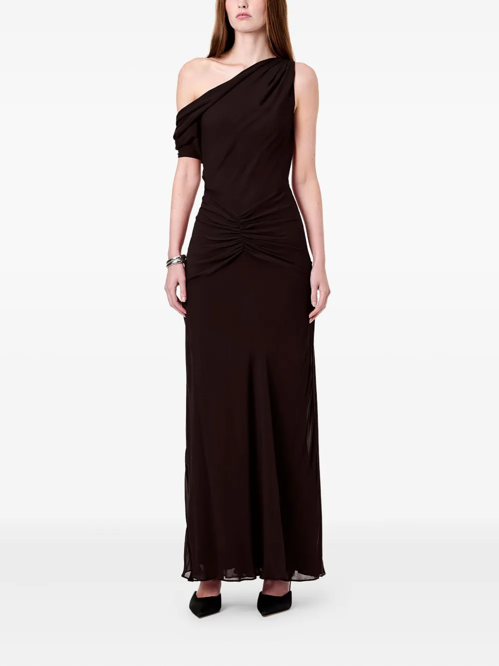 Nicholas Elza one-shoulder maxi dress - Bruin