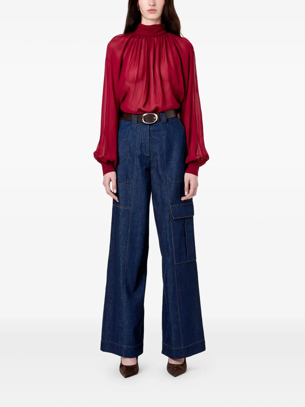 Nicholas Solene high-neck long-sleeves top - Rood