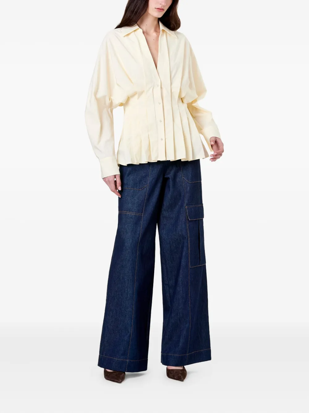 Nicholas Reggie blouse met plooien Beige
