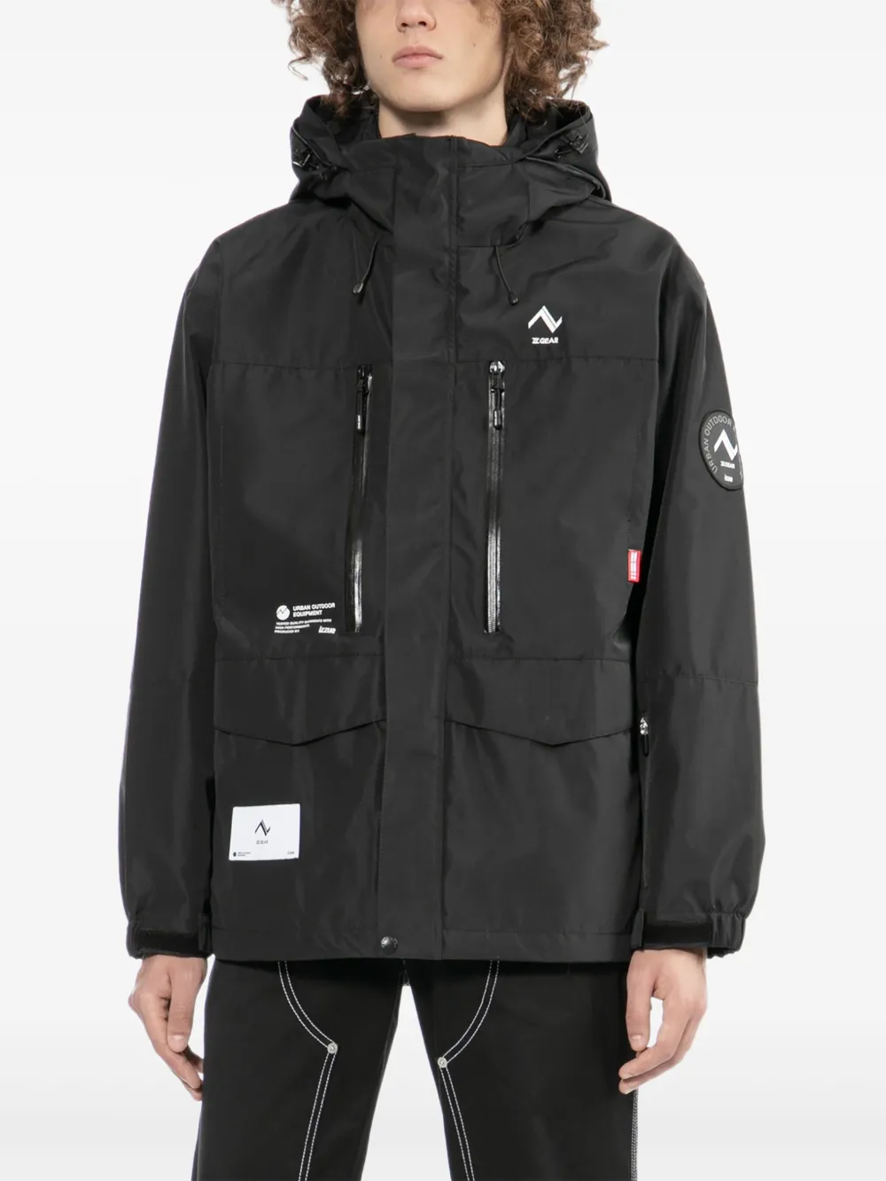 izzue Giacca con logo ricamato - Nero