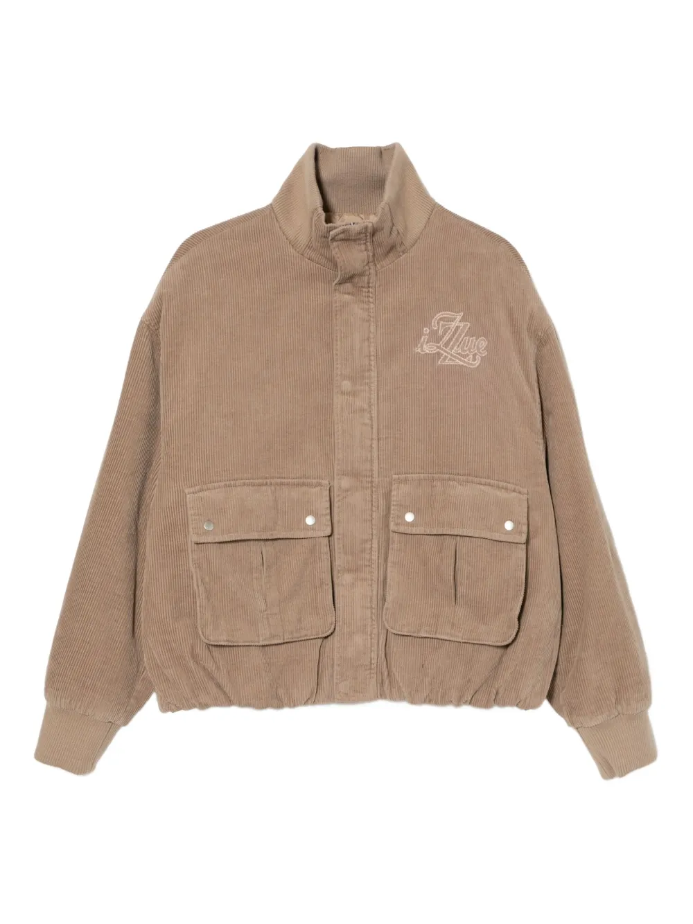 izzue logo-embroidered jacket | Neutrals | Image 1
