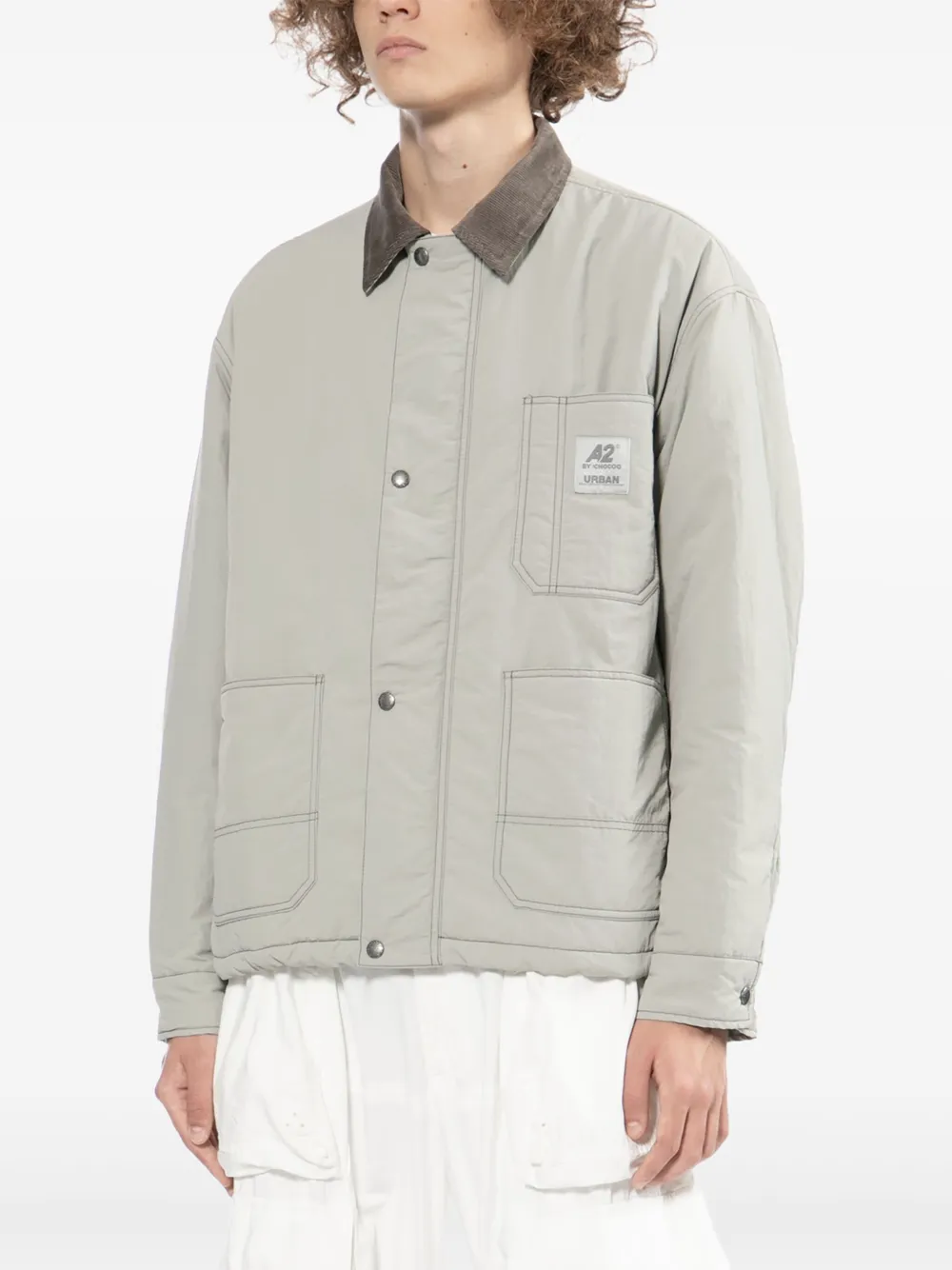 CHOCOOLATE Shirtjack met logopatch Grijs