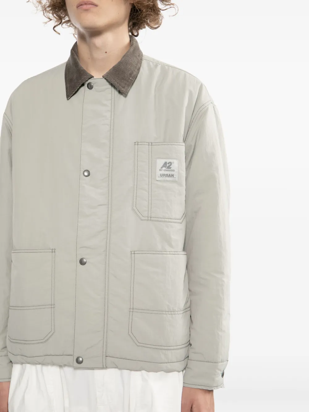 CHOCOOLATE Shirtjack met logopatch Grijs