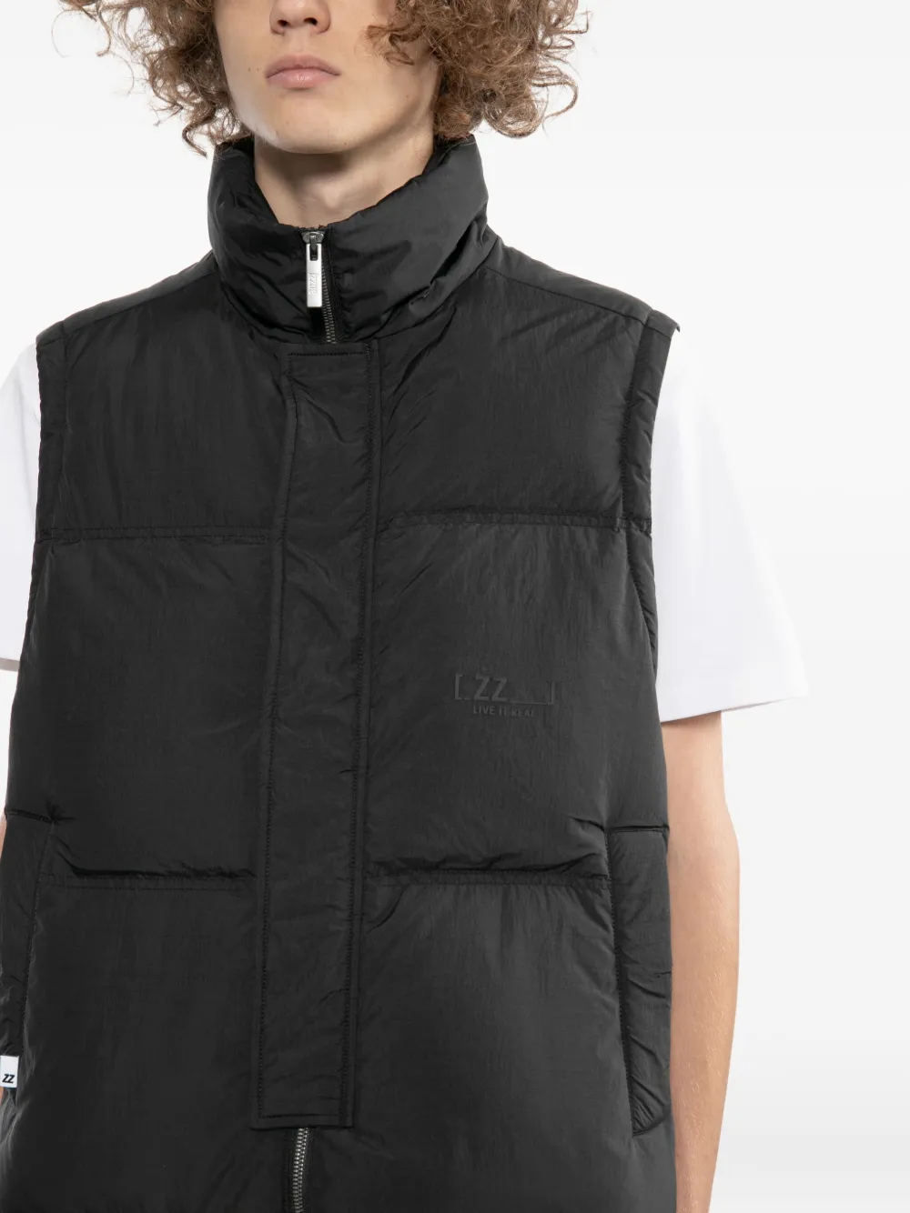 izzue Bodywarmer met logo-reliëf Zwart