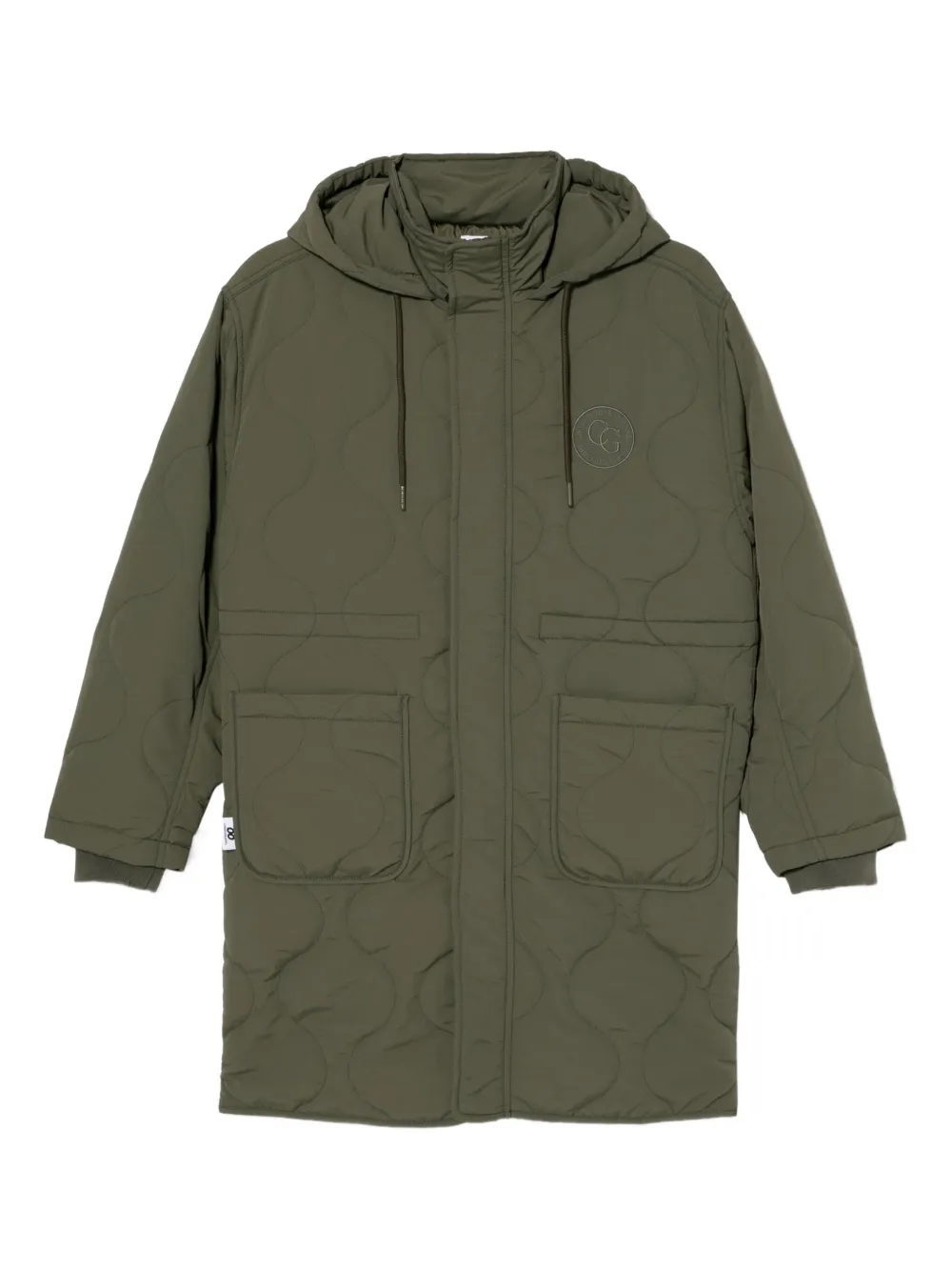 CHOCOOLATE logo-embroidered coat | Green | Image 1