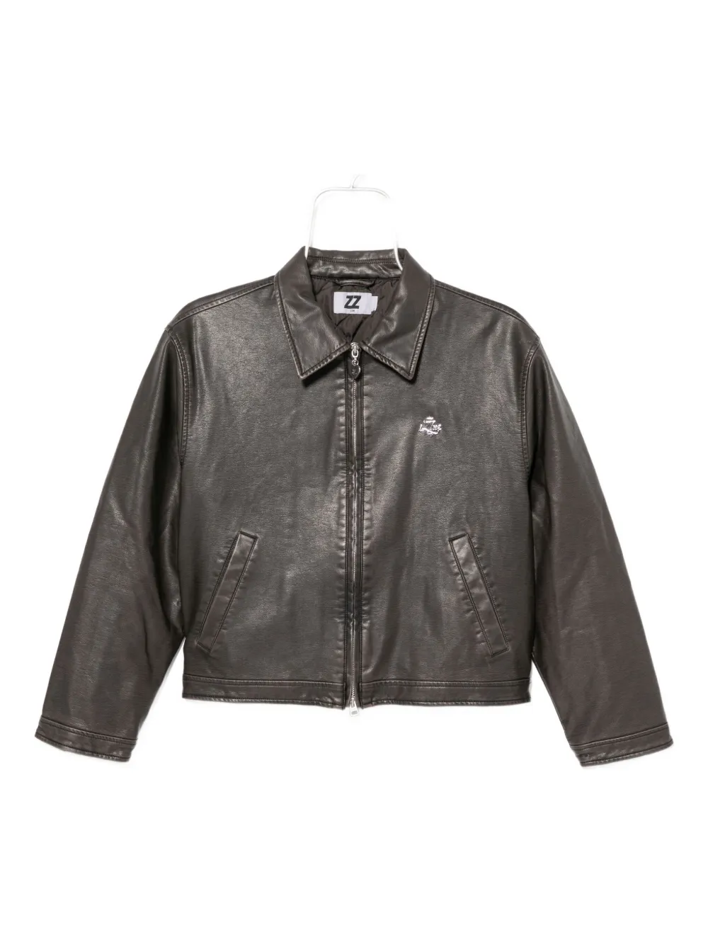Izzue Jacke Mit Logo-schild In Gray