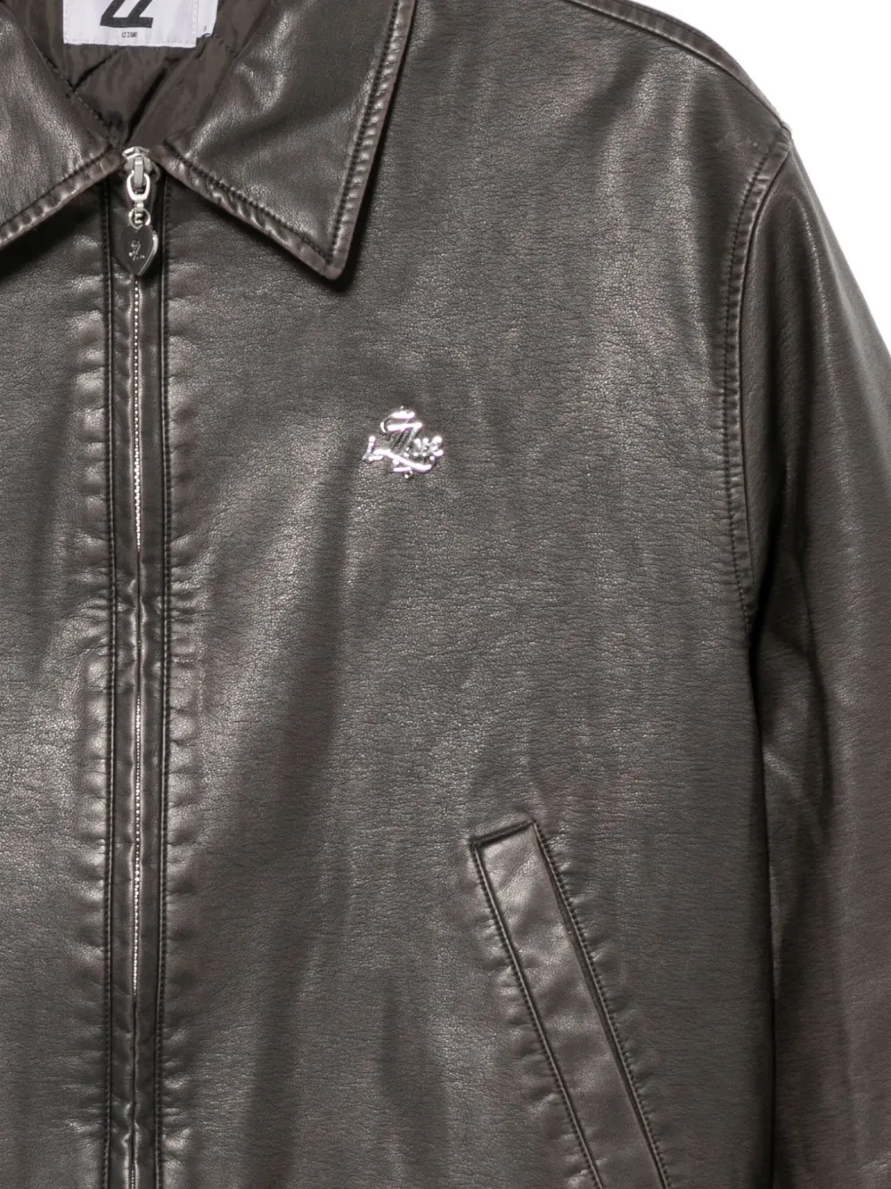 Izzue Jacke Mit Logo-schild In Gray