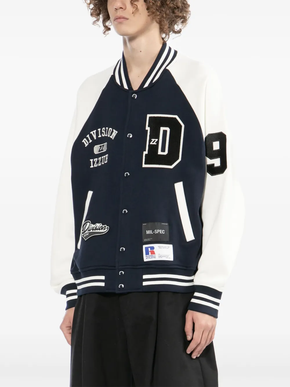 Izzue X Russell Athletic Logo-embroidered Bomber Jacket In Blue