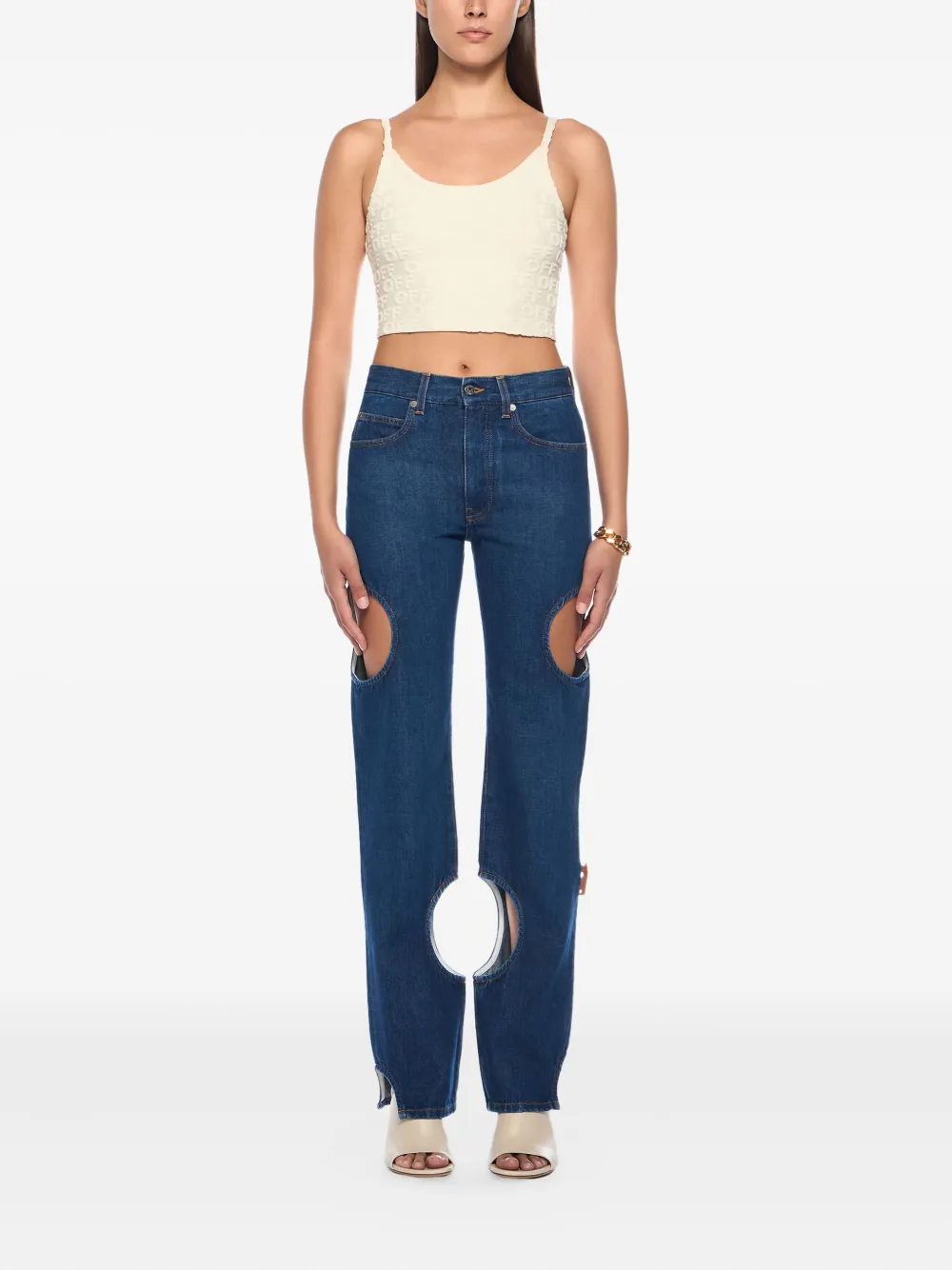 Off-white Monogram Embossed Terry Top In Neutral