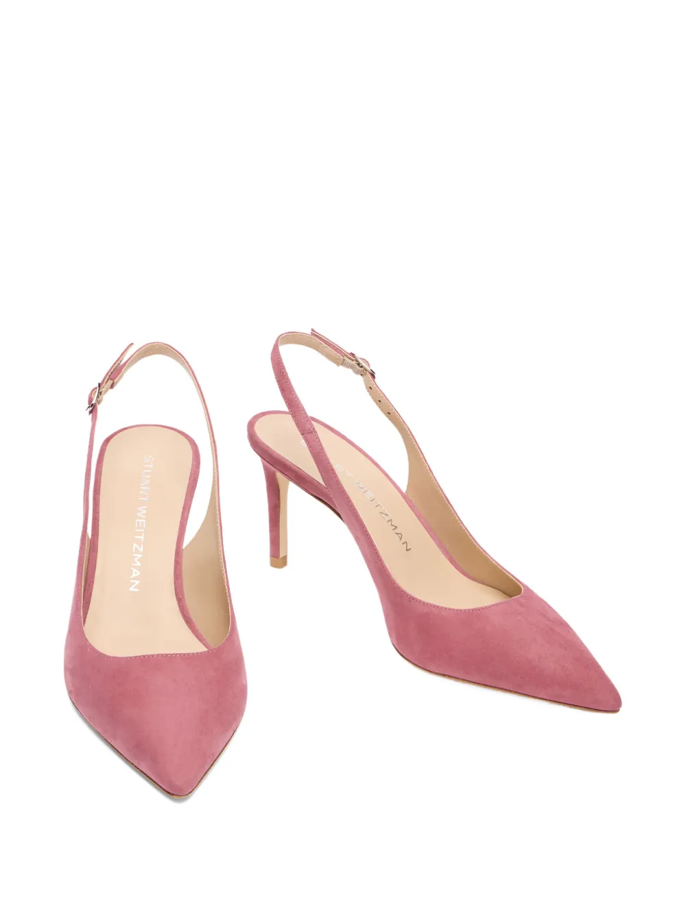 Stuart Weitzman 75 mm Stuart Power slingback pumps met puntige neus Roze