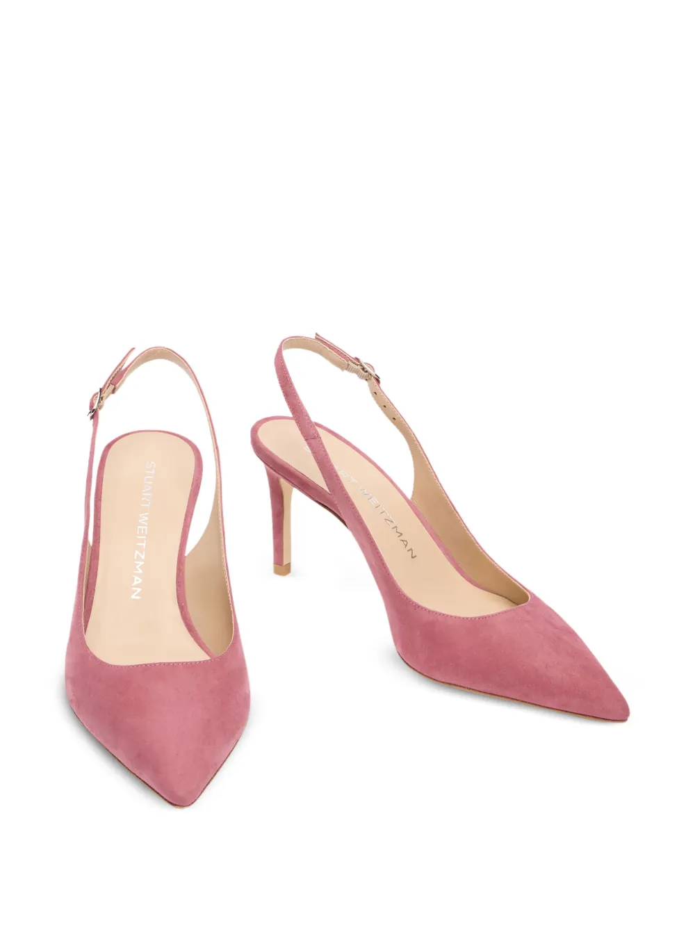 Stuart Weitzman 75 mm Stuart Power slingback pumps met puntige neus Roze