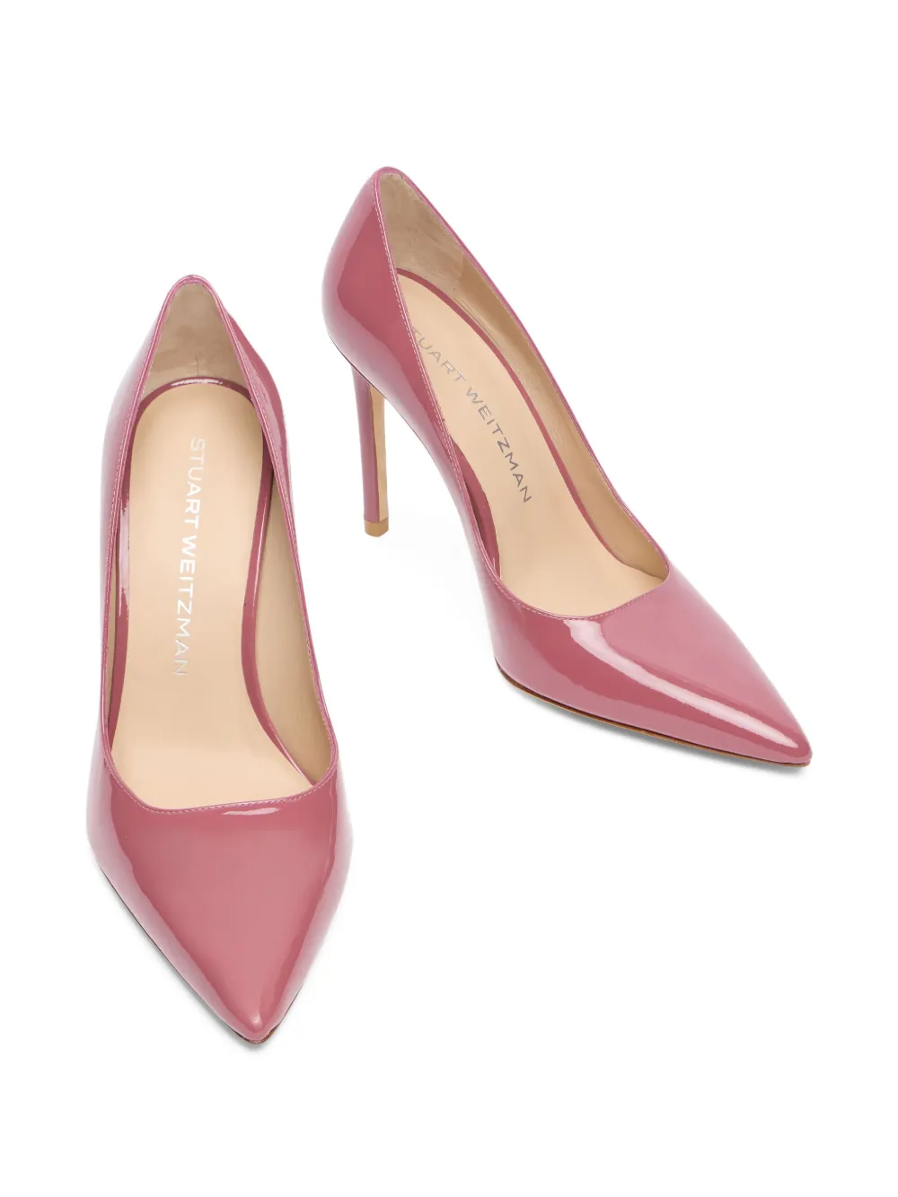 Stuart Weitzman 100 mm Stuart Power pumps met puntige neus Roze