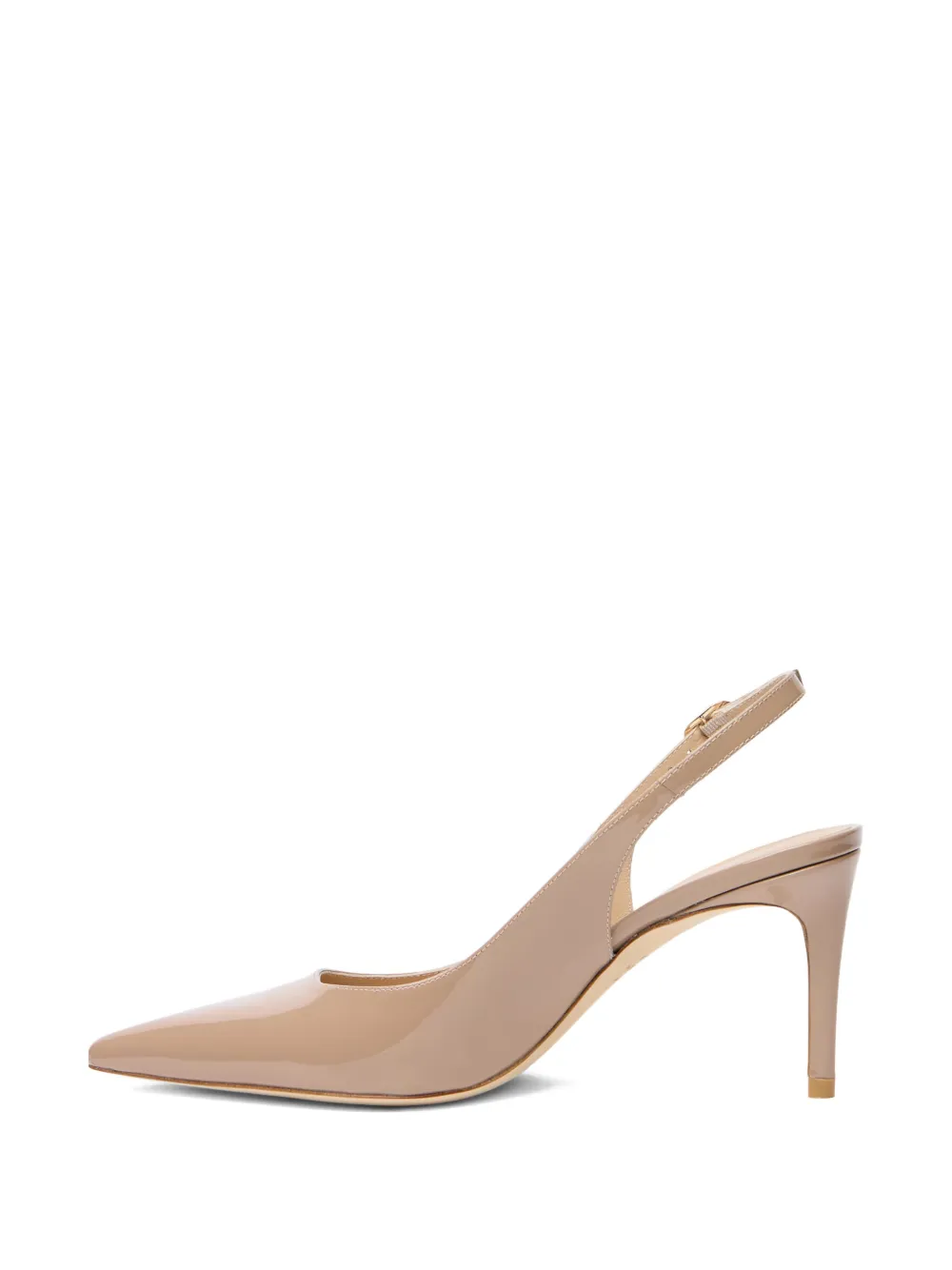 Stuart Weitzman 75 mm Stuart Power slingback pumps met puntige neus Beige