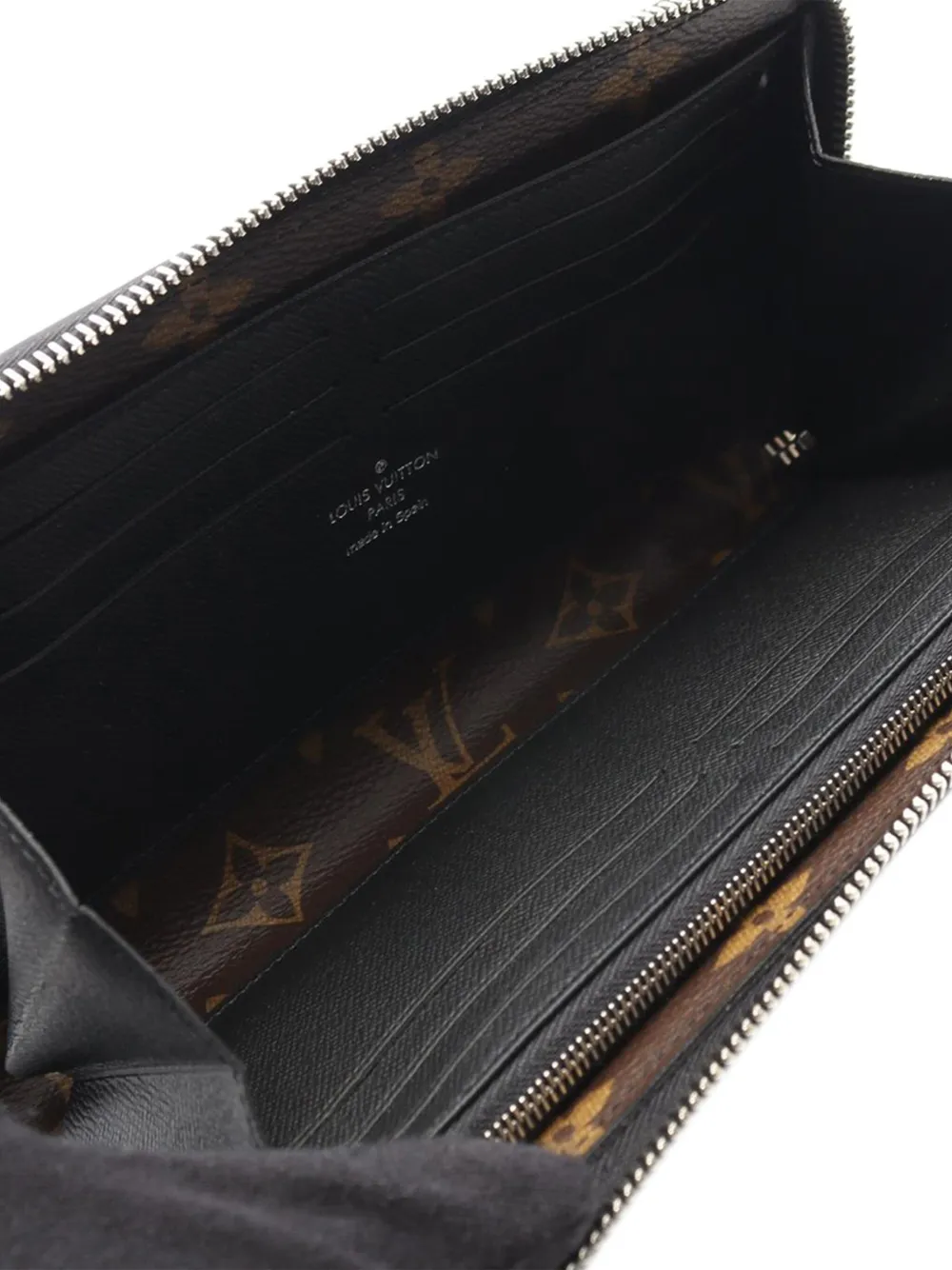 Pre-owned Louis Vuitton 2021-2025 Monogram Macassar Zippy Dragonne Wallet Long Wallets In Brown