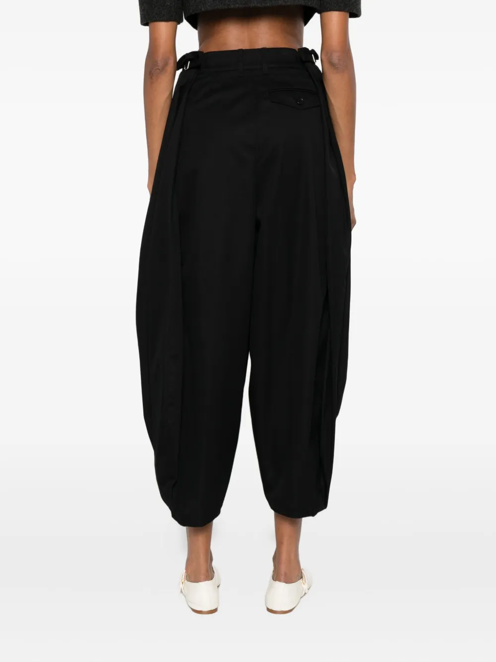 Loewe Cotton And Silk Draped Trousers In Black