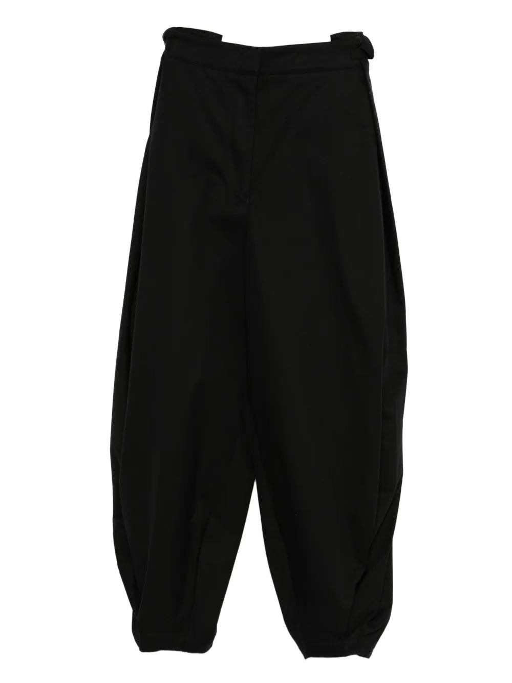 Loewe Cotton And Silk Draped Trousers In Black