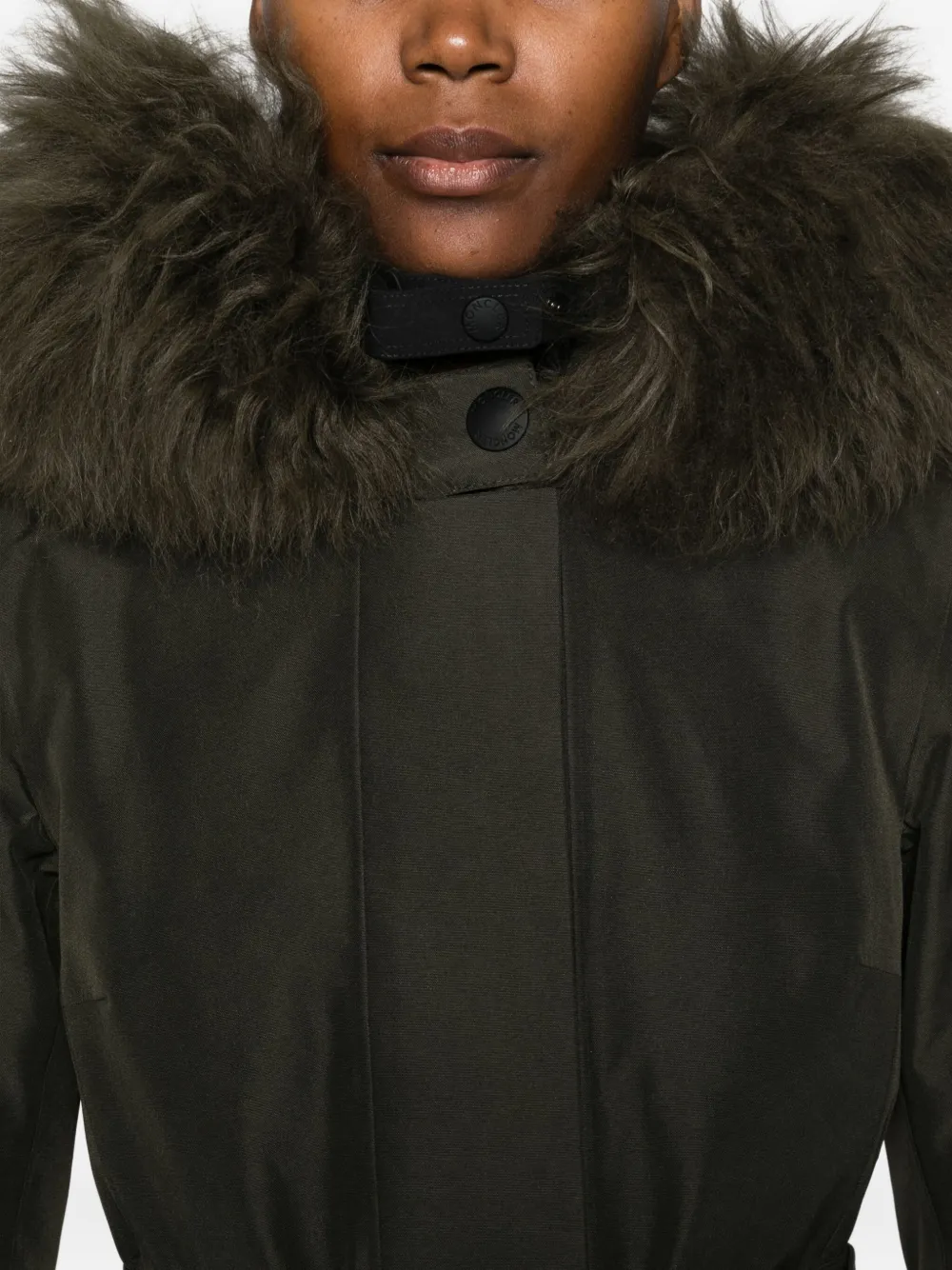 Moncler Laplance Gore-tex Shearling-trimmed Hooded Down Ski Jacket In Green