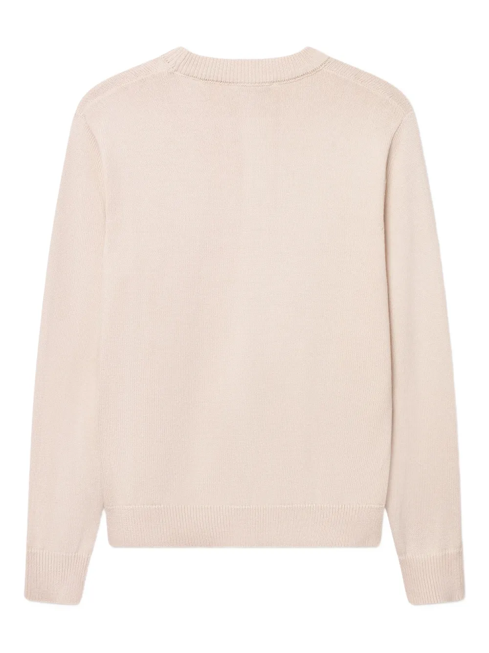 Les Deux Gary gebreide trui met logopatch en ronde hals - Beige