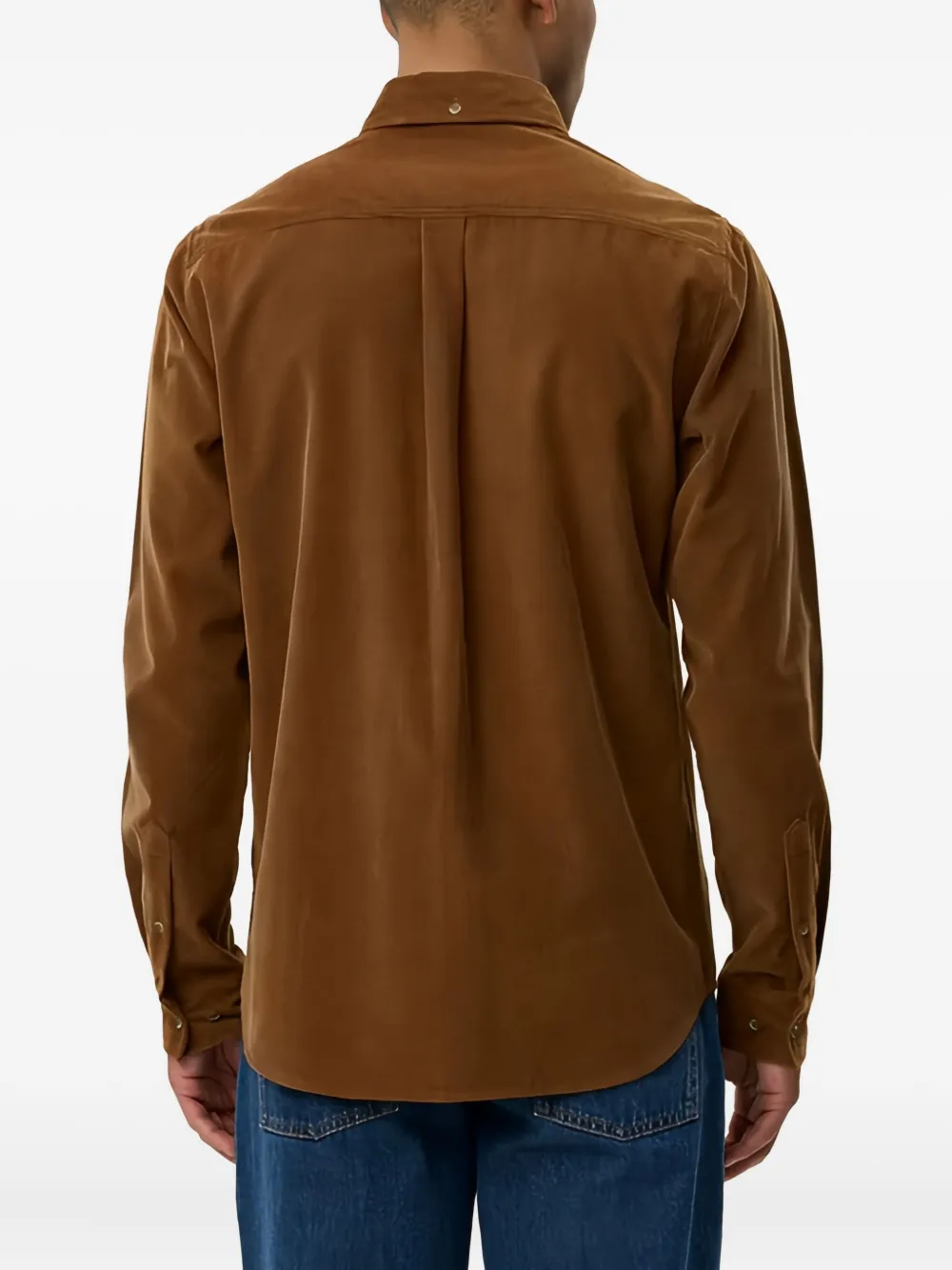 Les Deux Konrad ribfluwelen overhemd Bruin