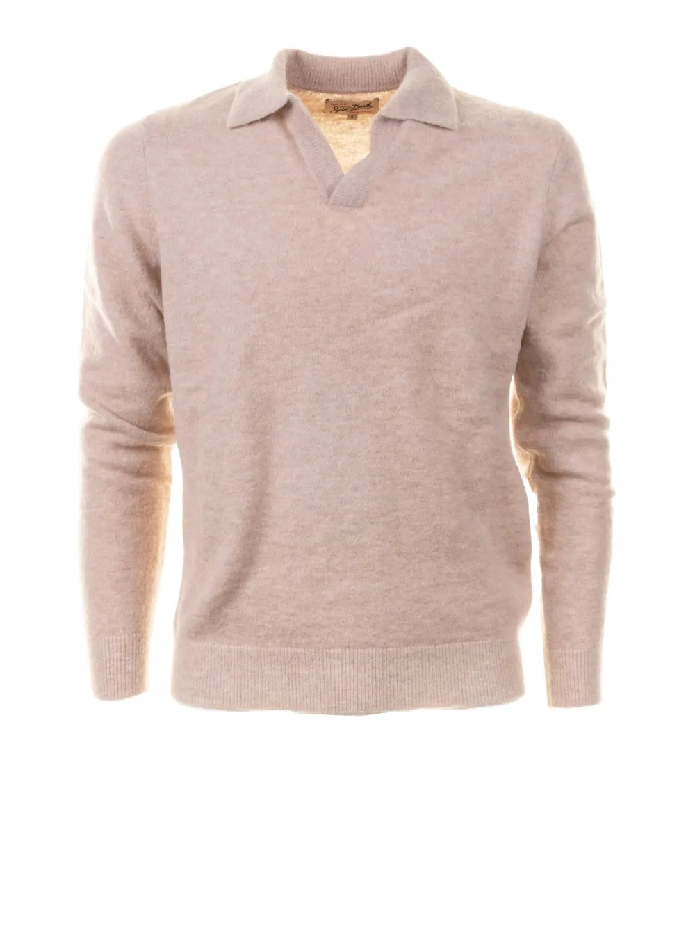 Mc2 Saint Barth V-neck Polo-collar Sweater In Pink