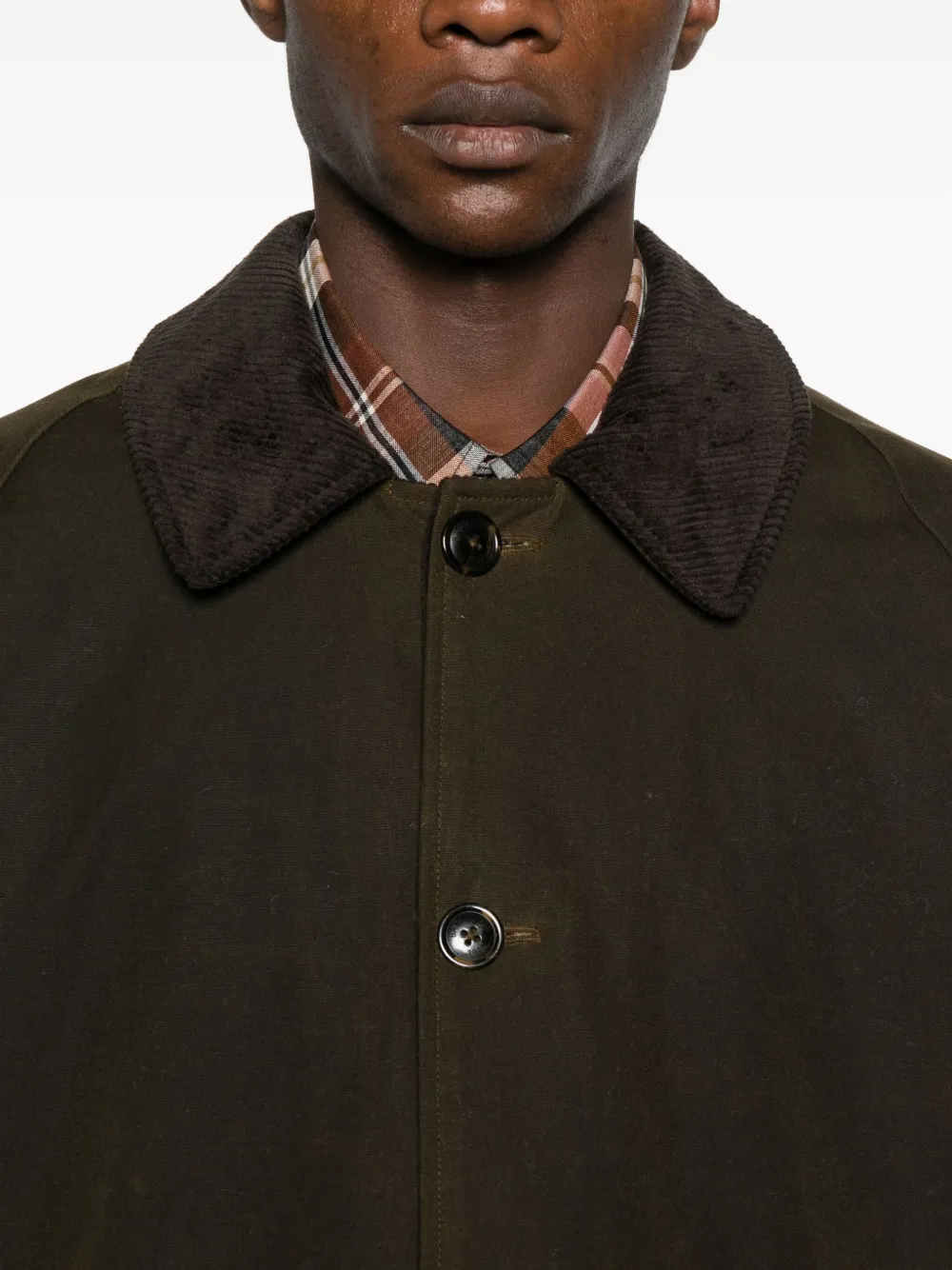 Baracuta Jack met ribfluwelen kraag Bruin