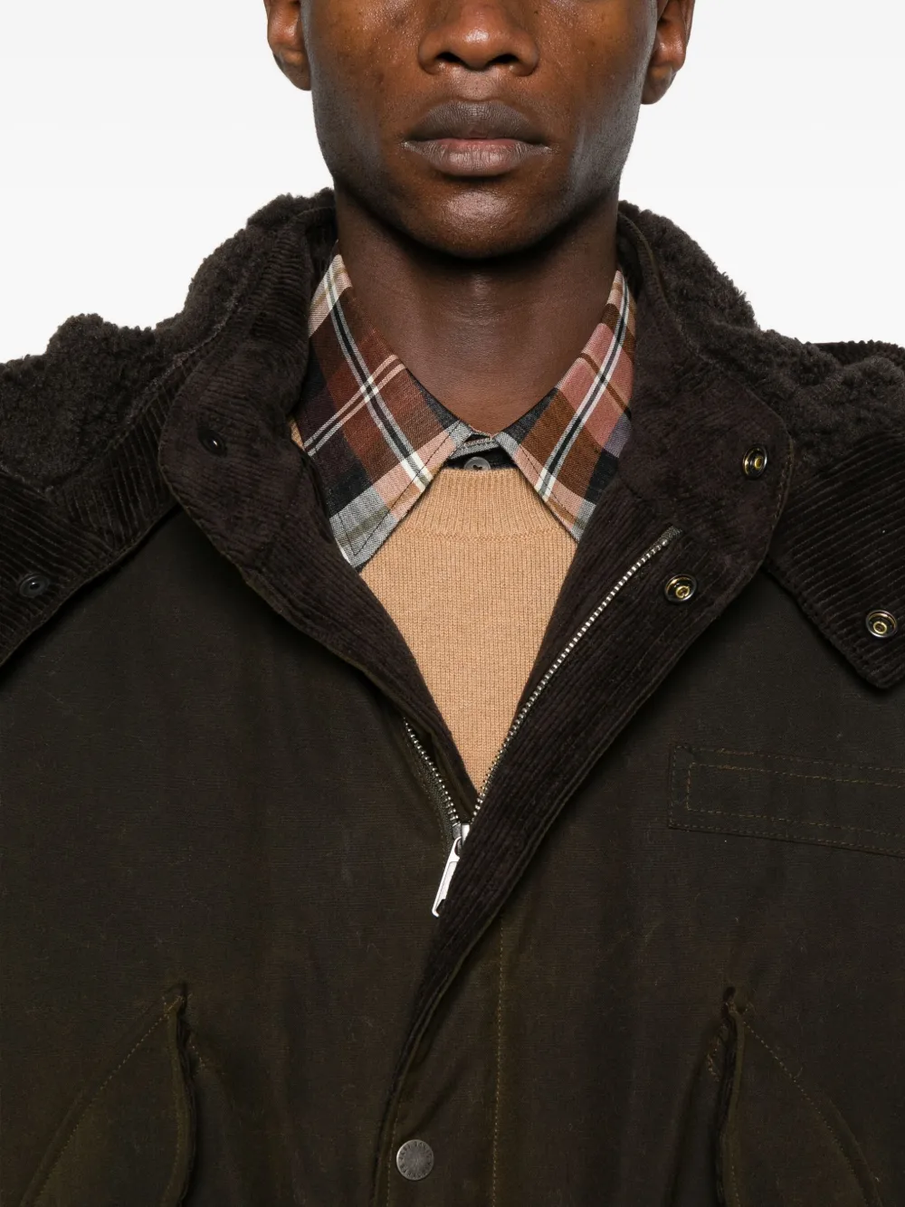 Baracuta Jack met ribfluwelen kraag Groen