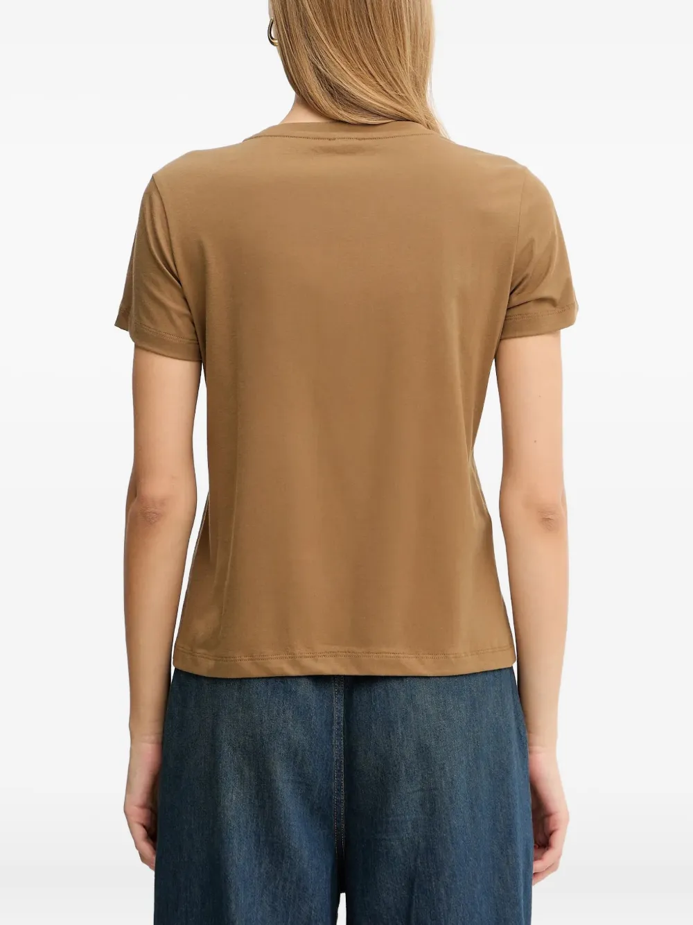 Pinko Logo-embellished T-shirt In Brown