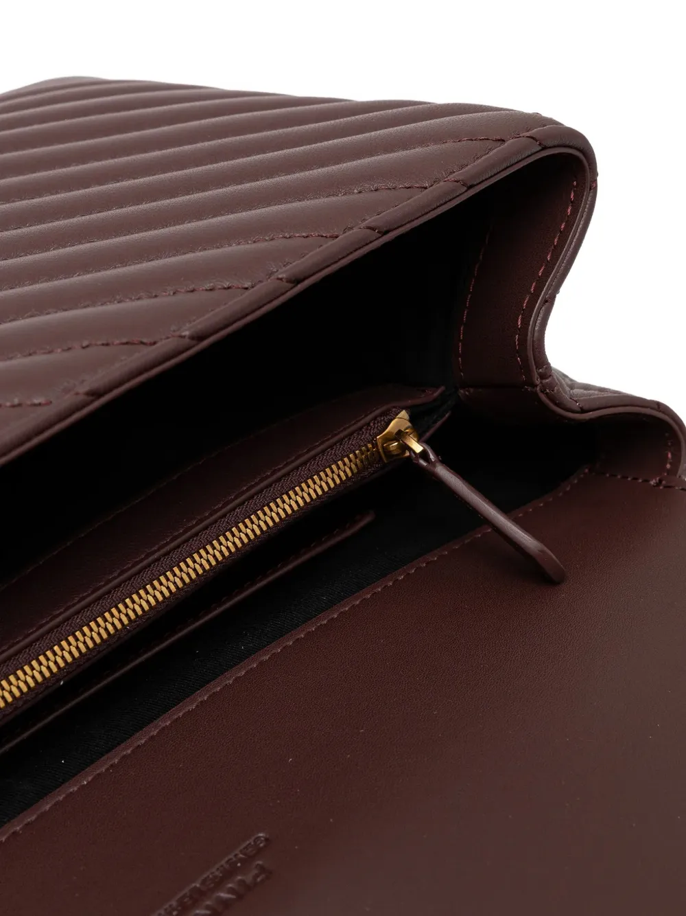 PINKO Love Lady Puff gewatteerde tas met chevron-streep Bruin