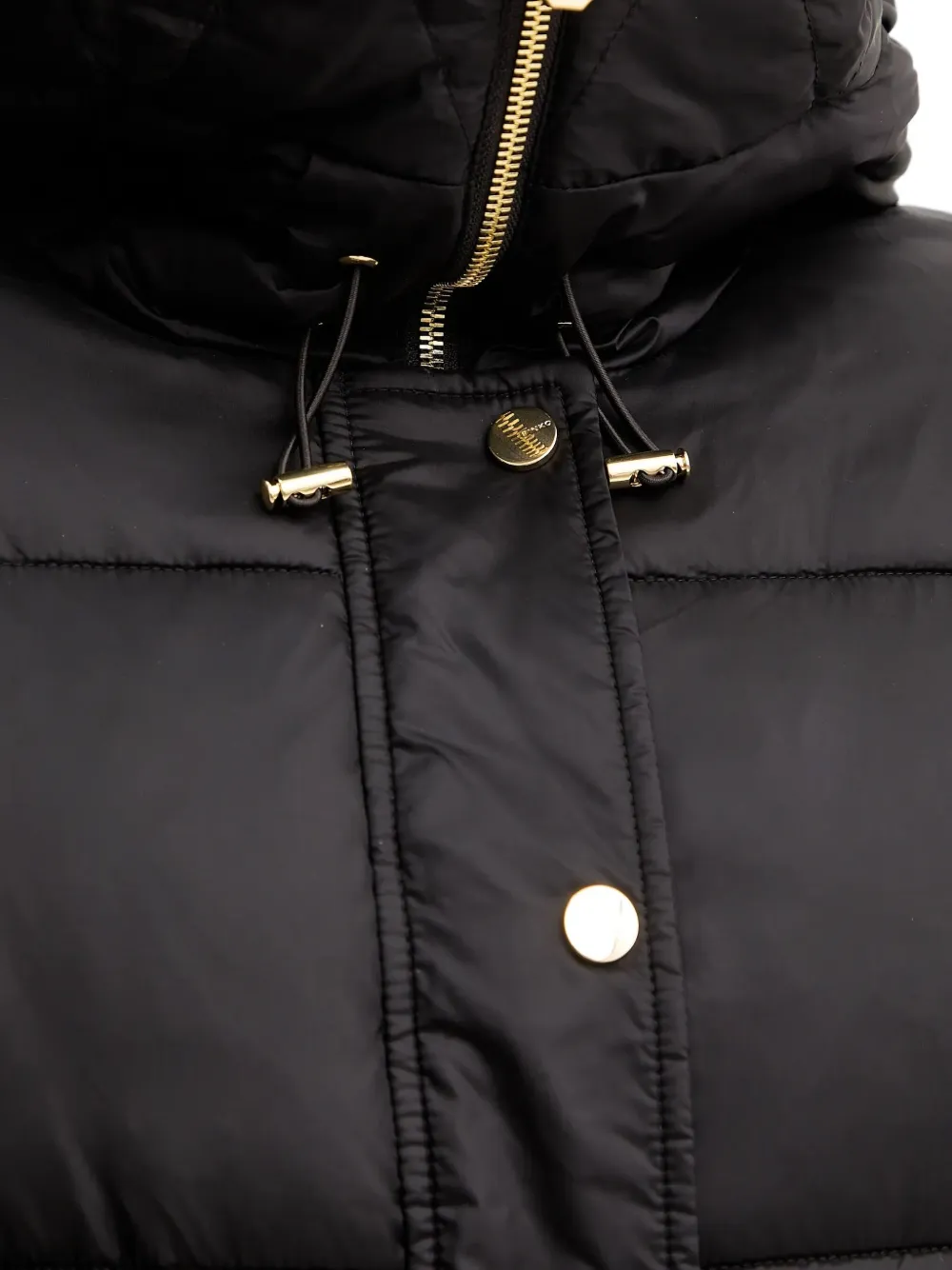 Pinko Buttoned Hooded Jacket In Black
