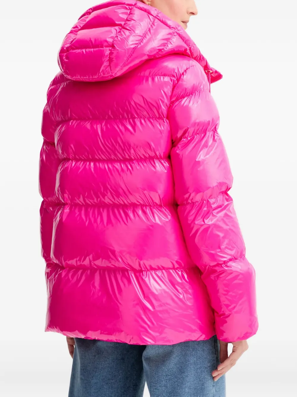 Pinko Quilted Zipped Puffer Jacket In Pink