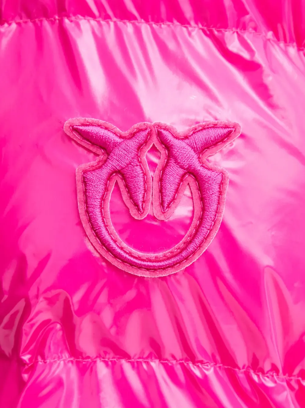 Pinko Quilted Zipped Puffer Jacket In Pink