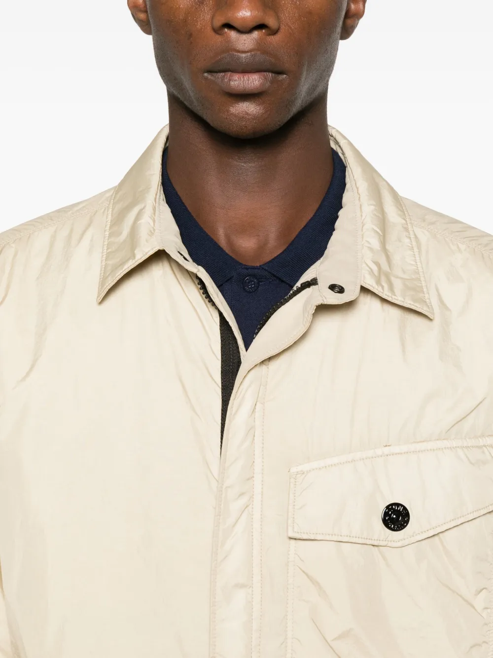 Stone Island Overhemd met klepzak en knopen Beige