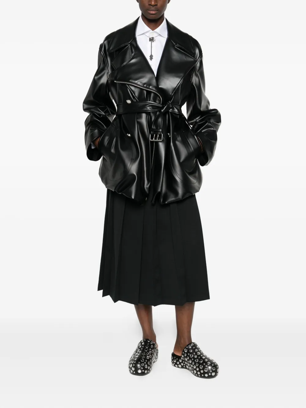 Comme Des Garçons Comme Des Garçons pleated midi skirt - Zwart