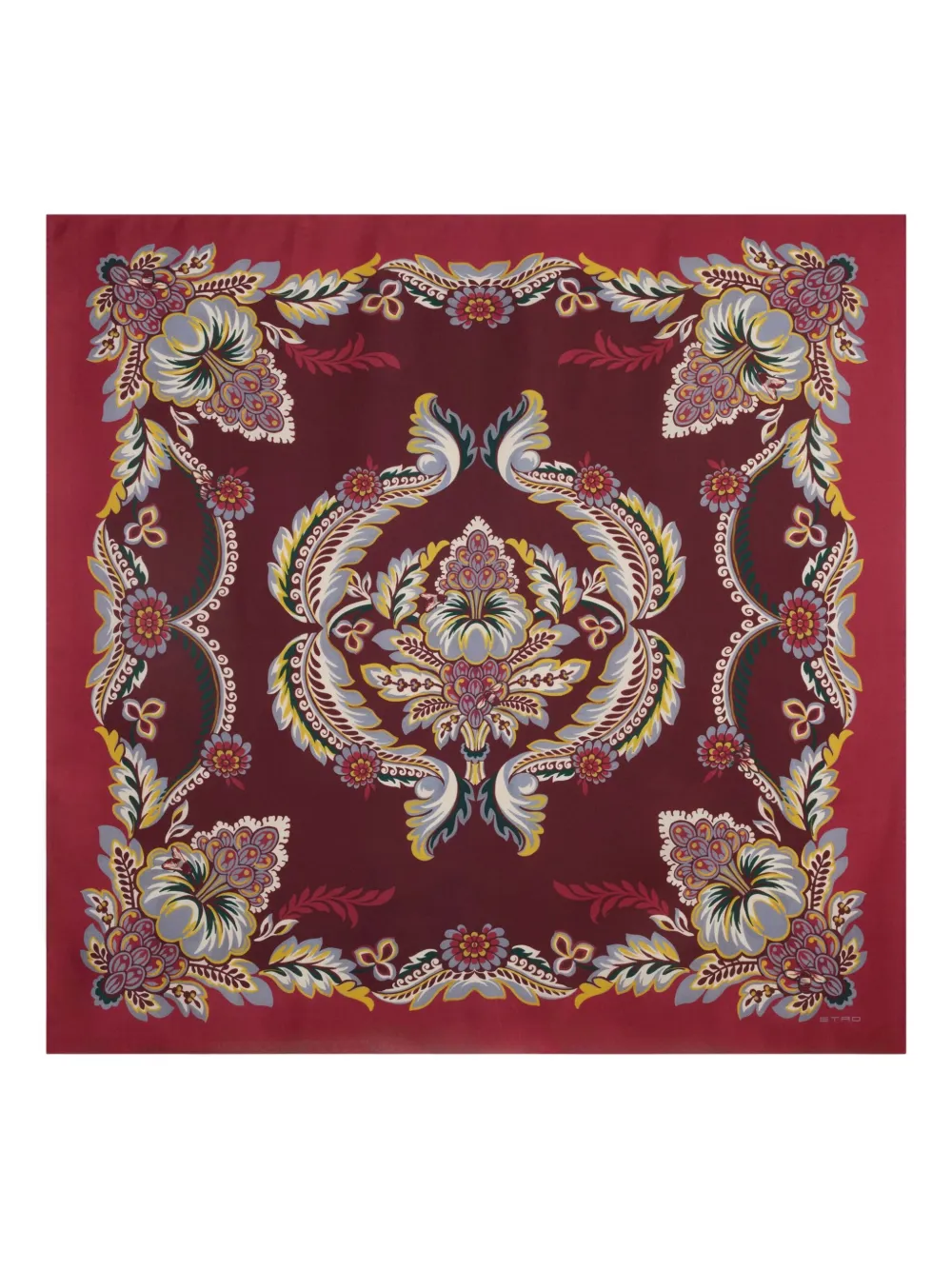 ETRO flower-print silk scarf - レッド ETRO flower-print silk scarf - レッド