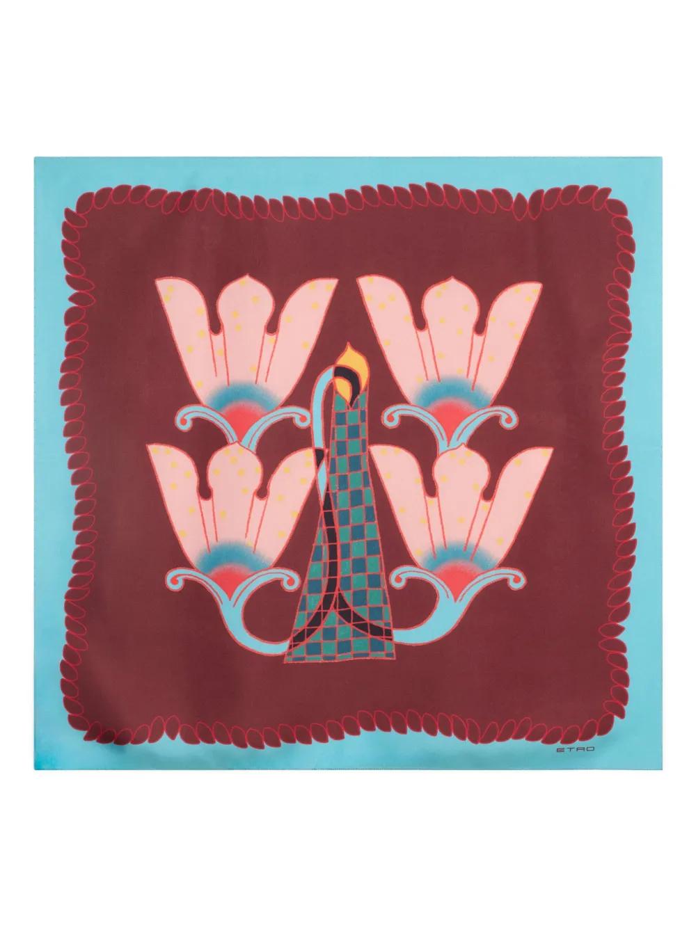 ETRO placed-motif silk scarf - レッド ETRO placed-motif silk scarf - レッド