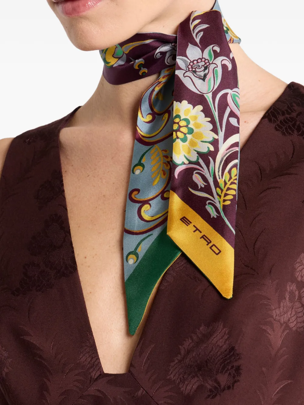 ETRO Zijden sjaal met paisley-print - Rood