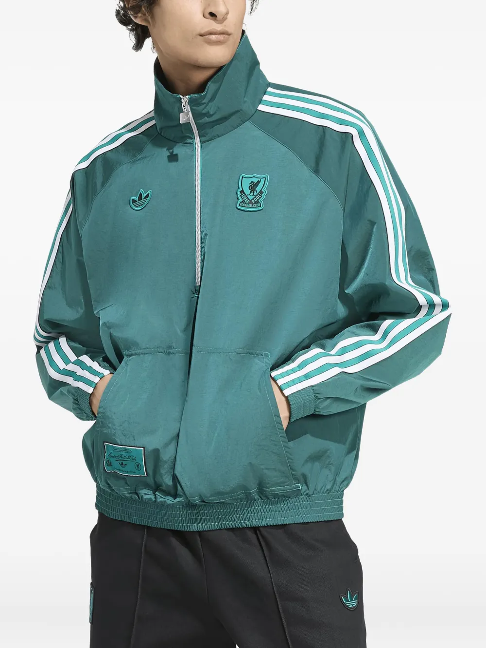 Adidas logo-patch jacket - Groen